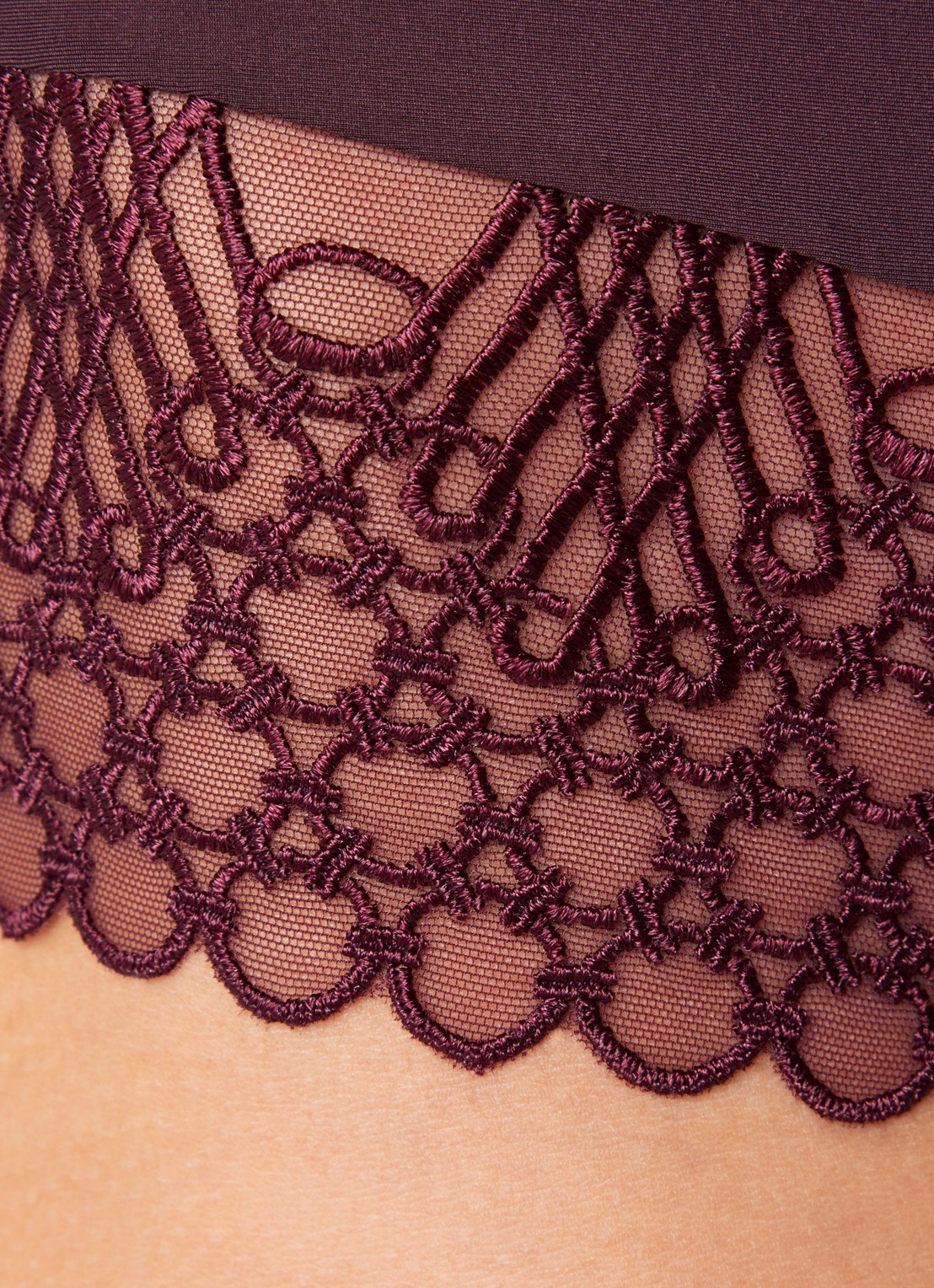 Aubade Eloge Du Desir hipster van mesh - detail 2 aubergine
