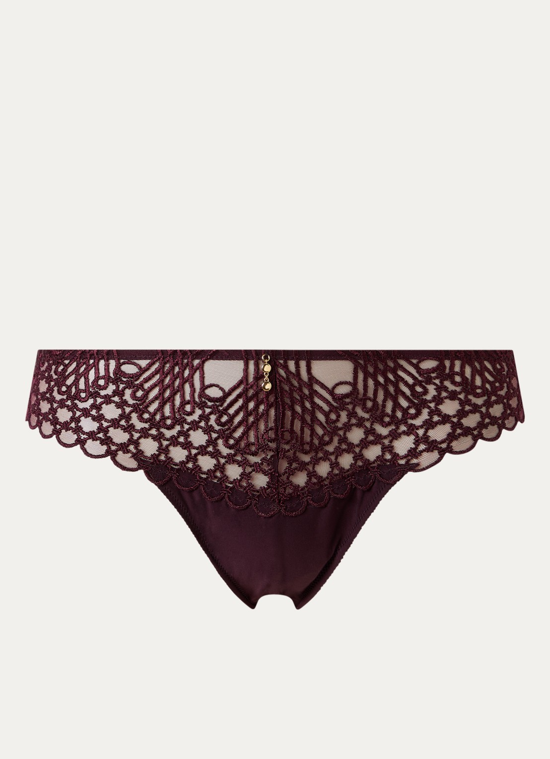 Aubade Eloge Du Desir slip van mesh - voorkant aubergine