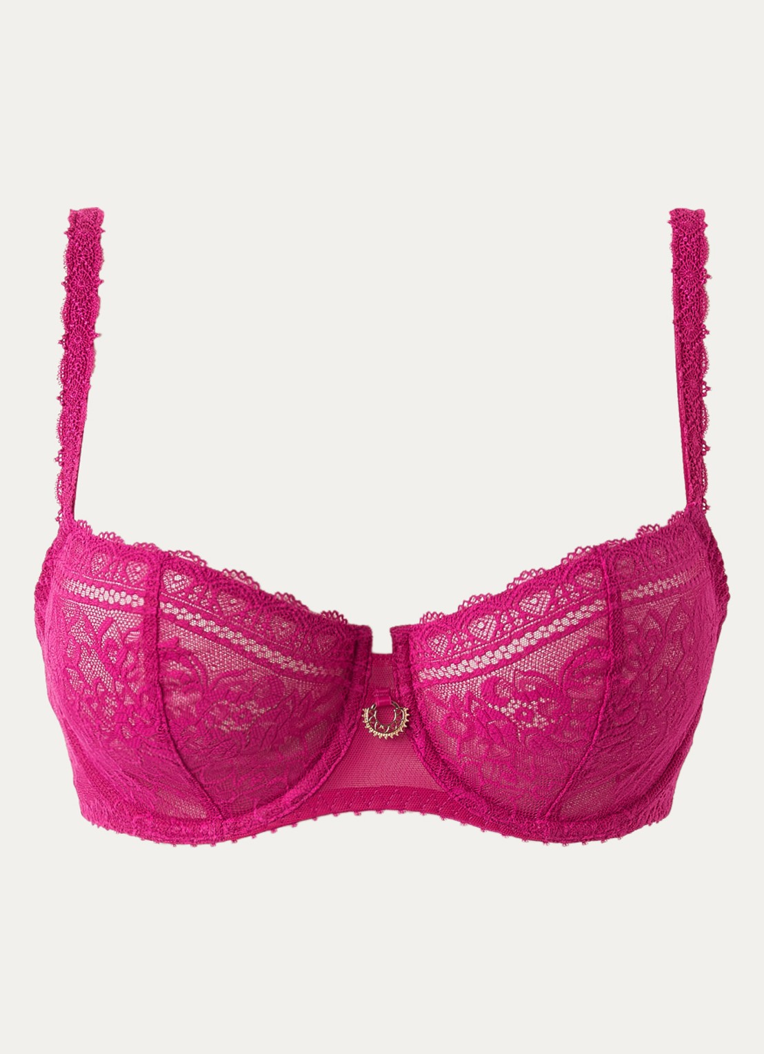 Aubade Ivresse Baroque balconette bh van kant - voorkant fuchsia