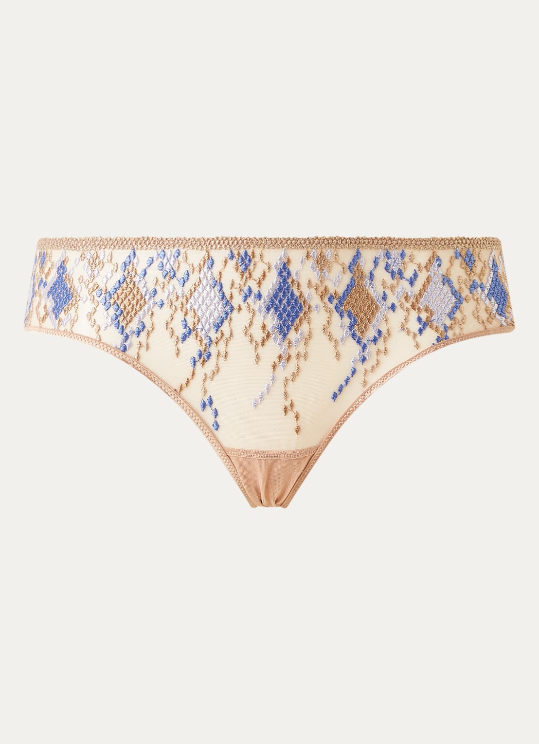 Aubade Poetic Delights hipster met borduring - voorkant beige