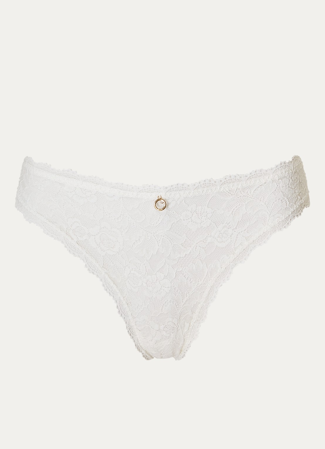 Aubade Rosessence Care tanga van kant - voorkant wit