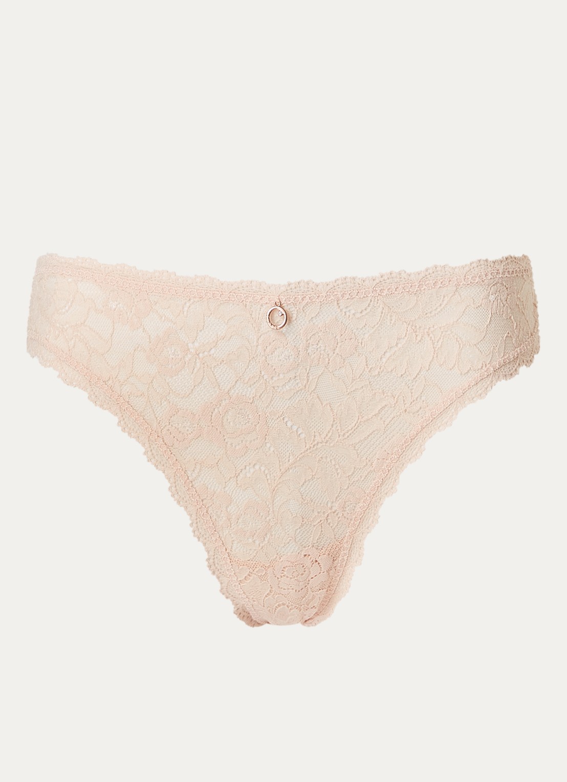 Aubade Rosessence Care tanga van kant - voorkant oudroze