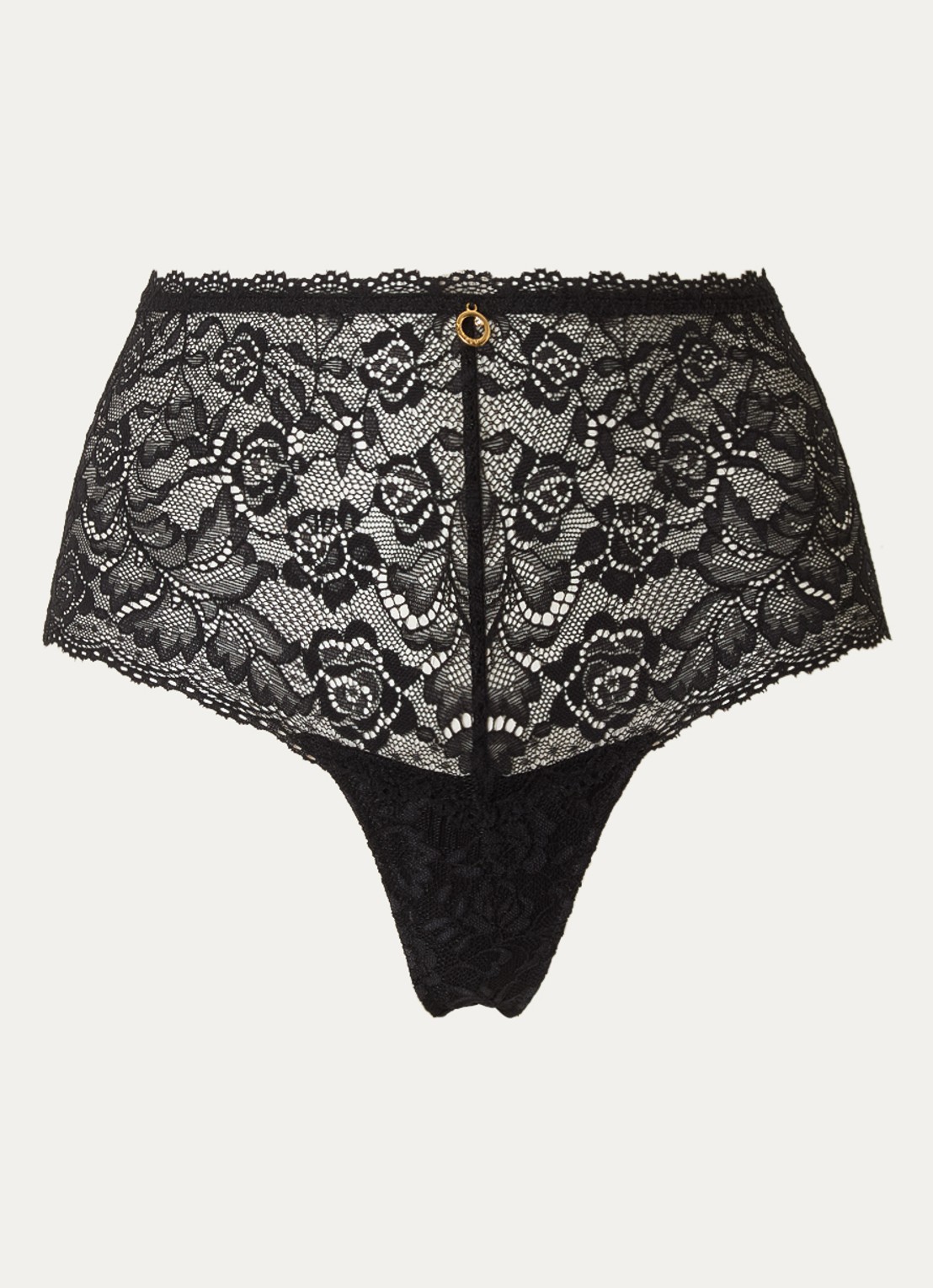 Aubade Rosessence Saint-Tropez high waisted shorty van kant - voorkant zwart