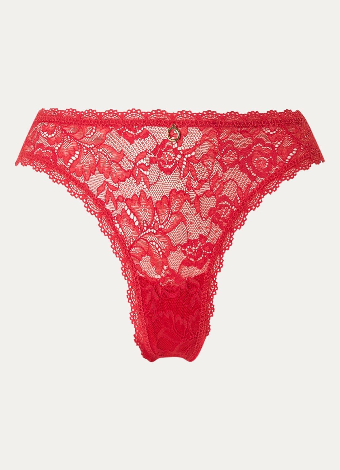 Aubade Rosessence tanga van kant - voorkant rood