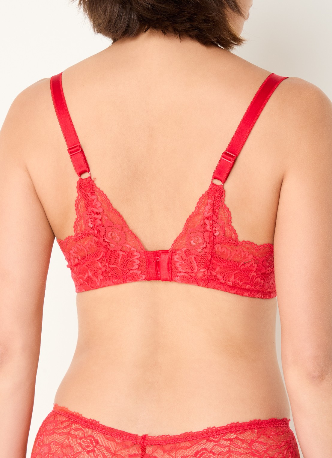 Aubade Rosessence voorgevormde bh met overlay van kant - achterkant rood
