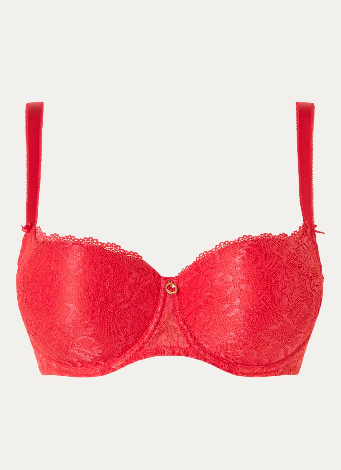 Aubade Rosessence voorgevormde bh met overlay van kant - voorkant 4 rood