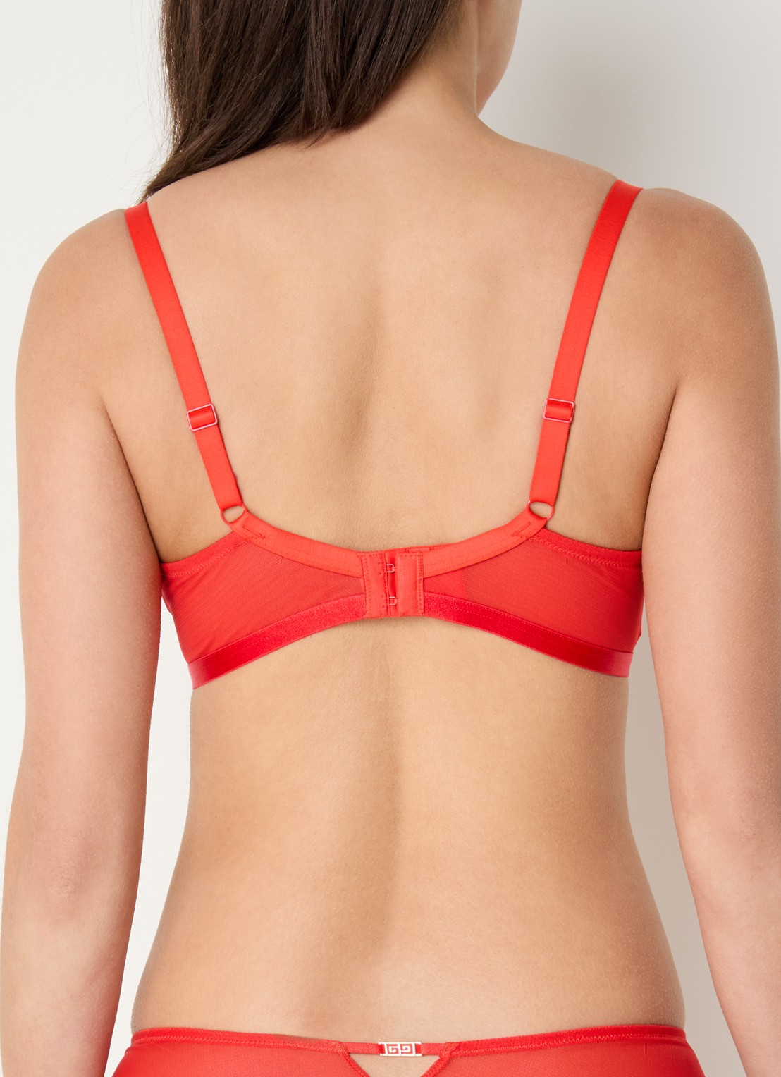 Aubade Rules Of Attraction beugel bh van mesh met borduring - achterkant 3 rood