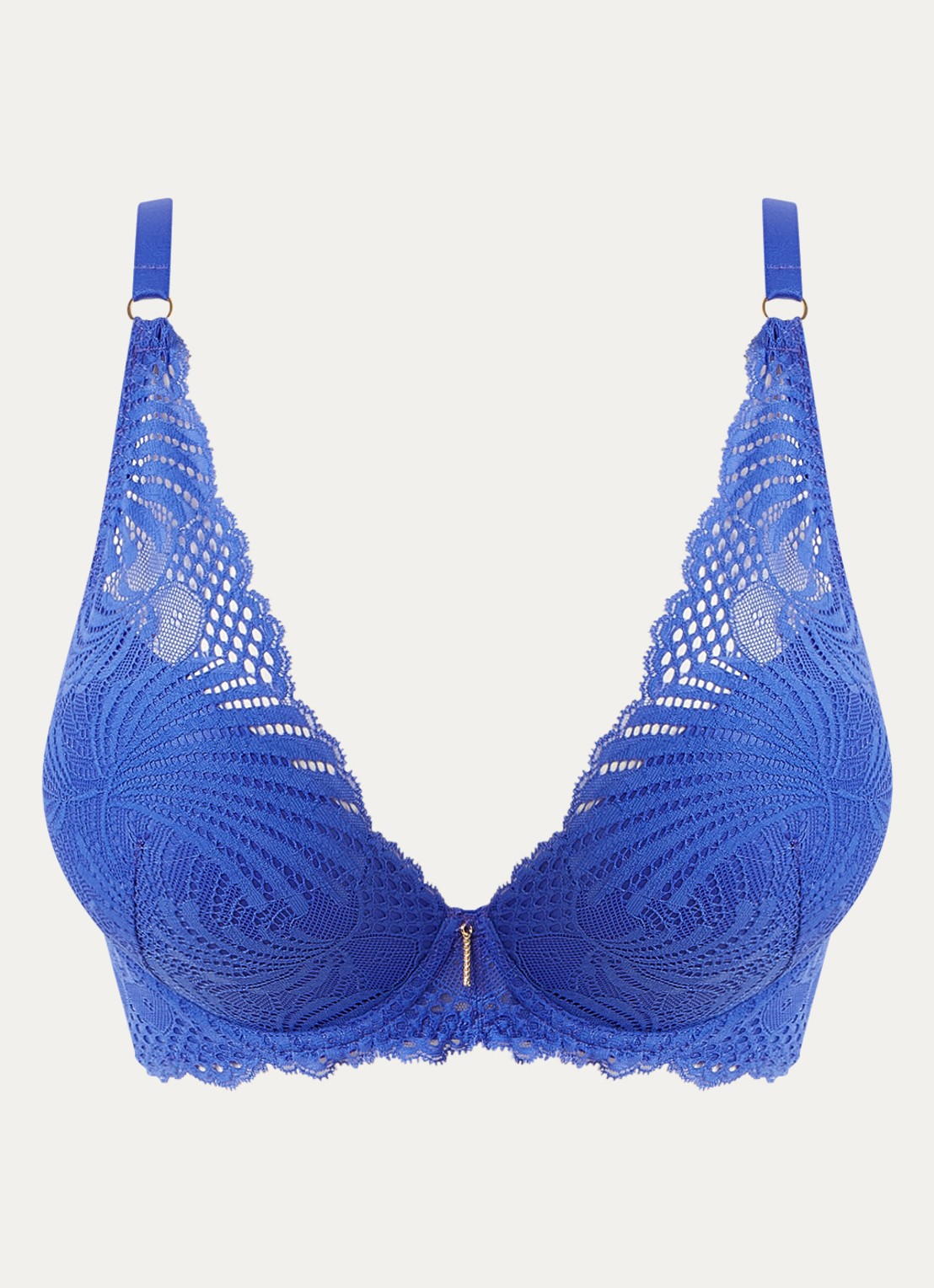 Aubade Rythm Of Desire plunge bh met overlay van kant - voorkant 2 kobaltblauw