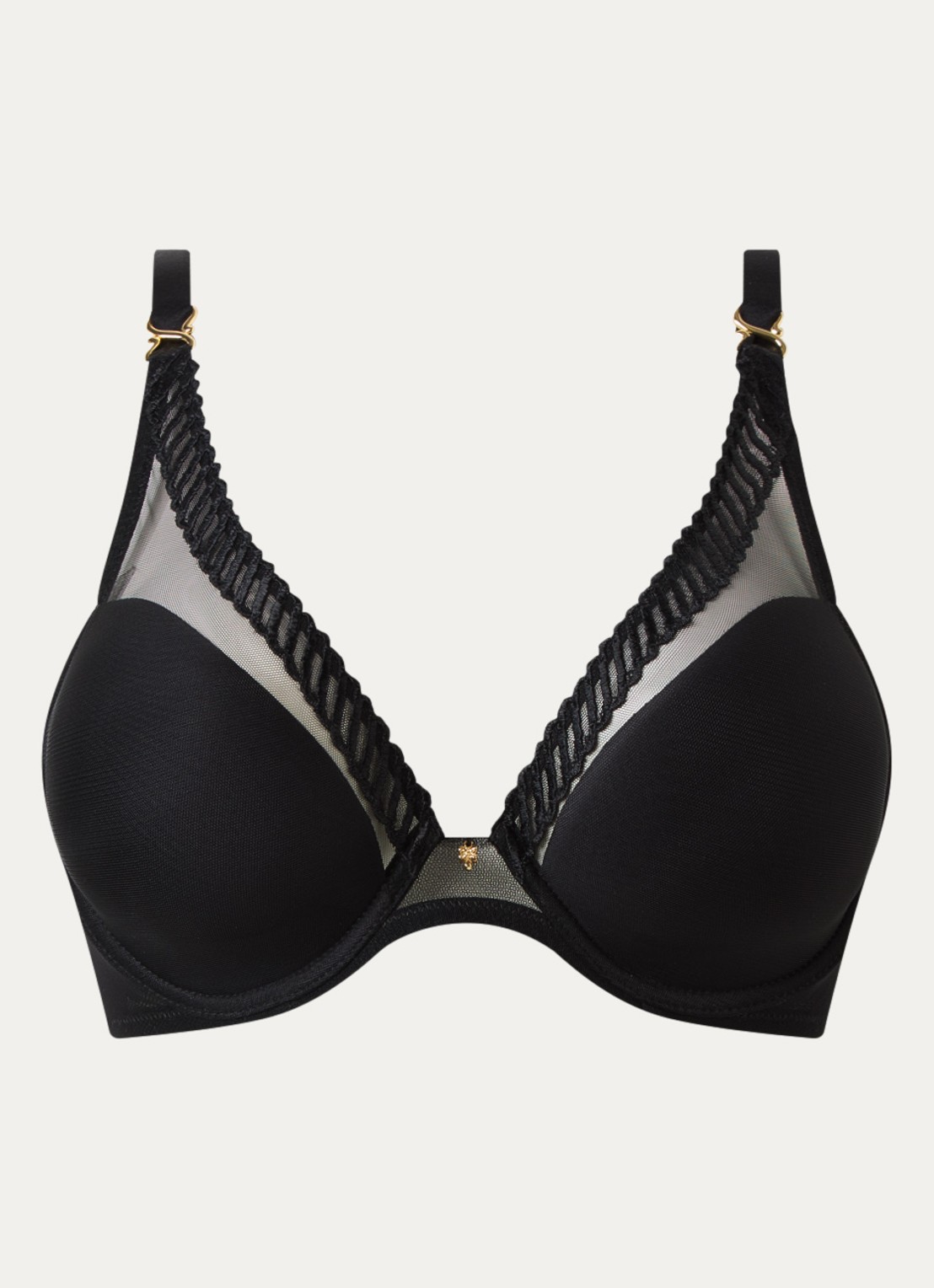 Aubade Sheer Emotion beugel bh met overlay van mesh - voorkant 4 zwart