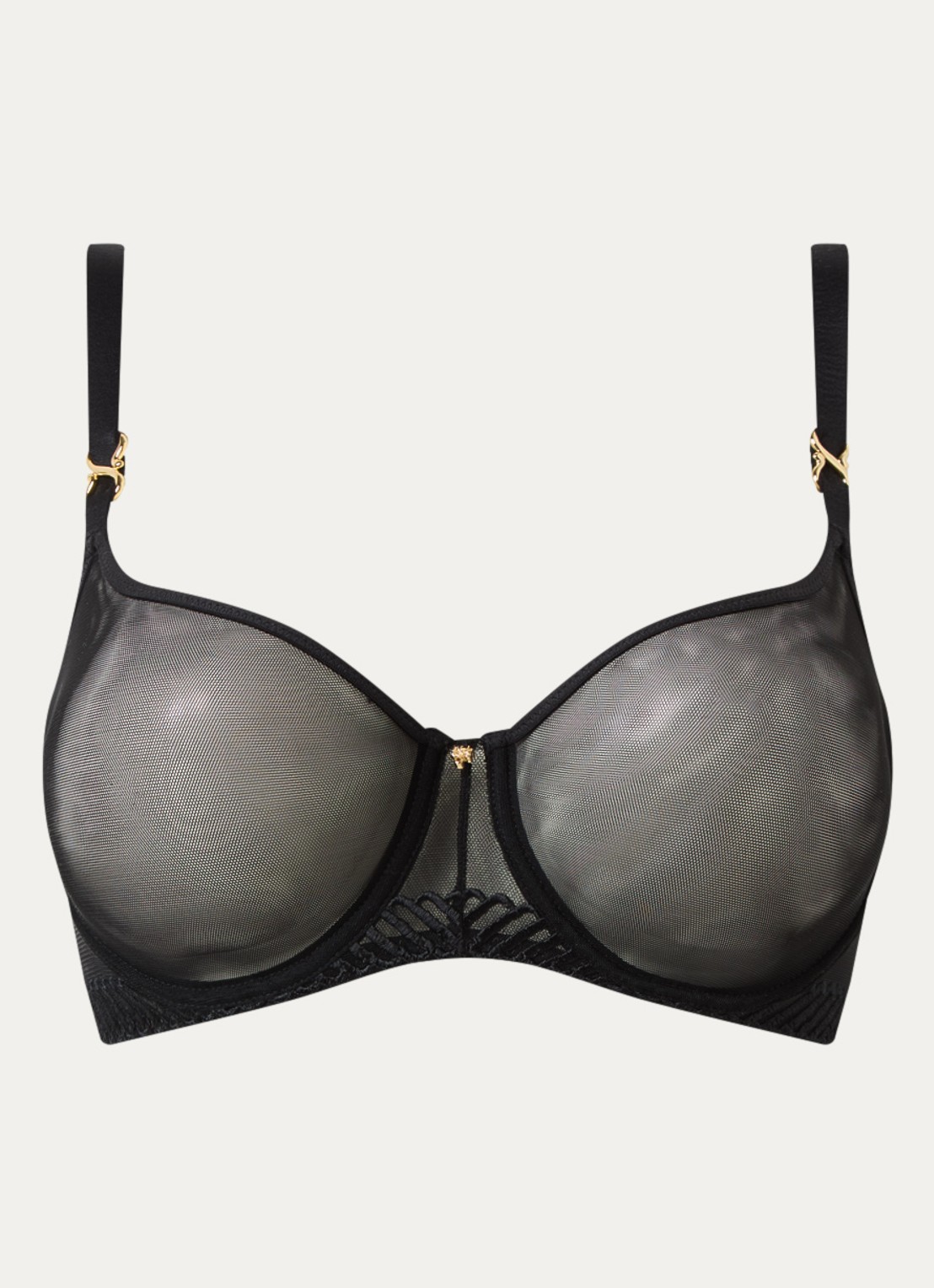 Aubade Sheer Emotion beugel bh van mesh met borduring - voorkant zwart
