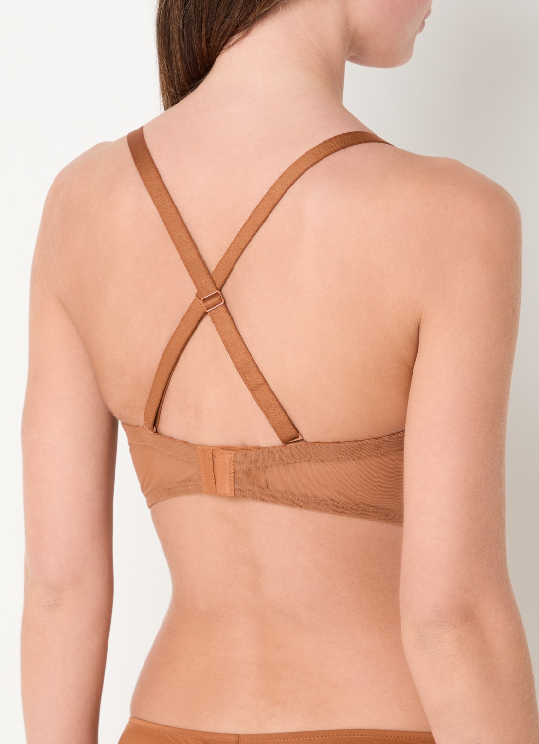 Aubade Sheer Emotion voorgevormde strapless bh met afneembare bandjes - detail 5 cognac