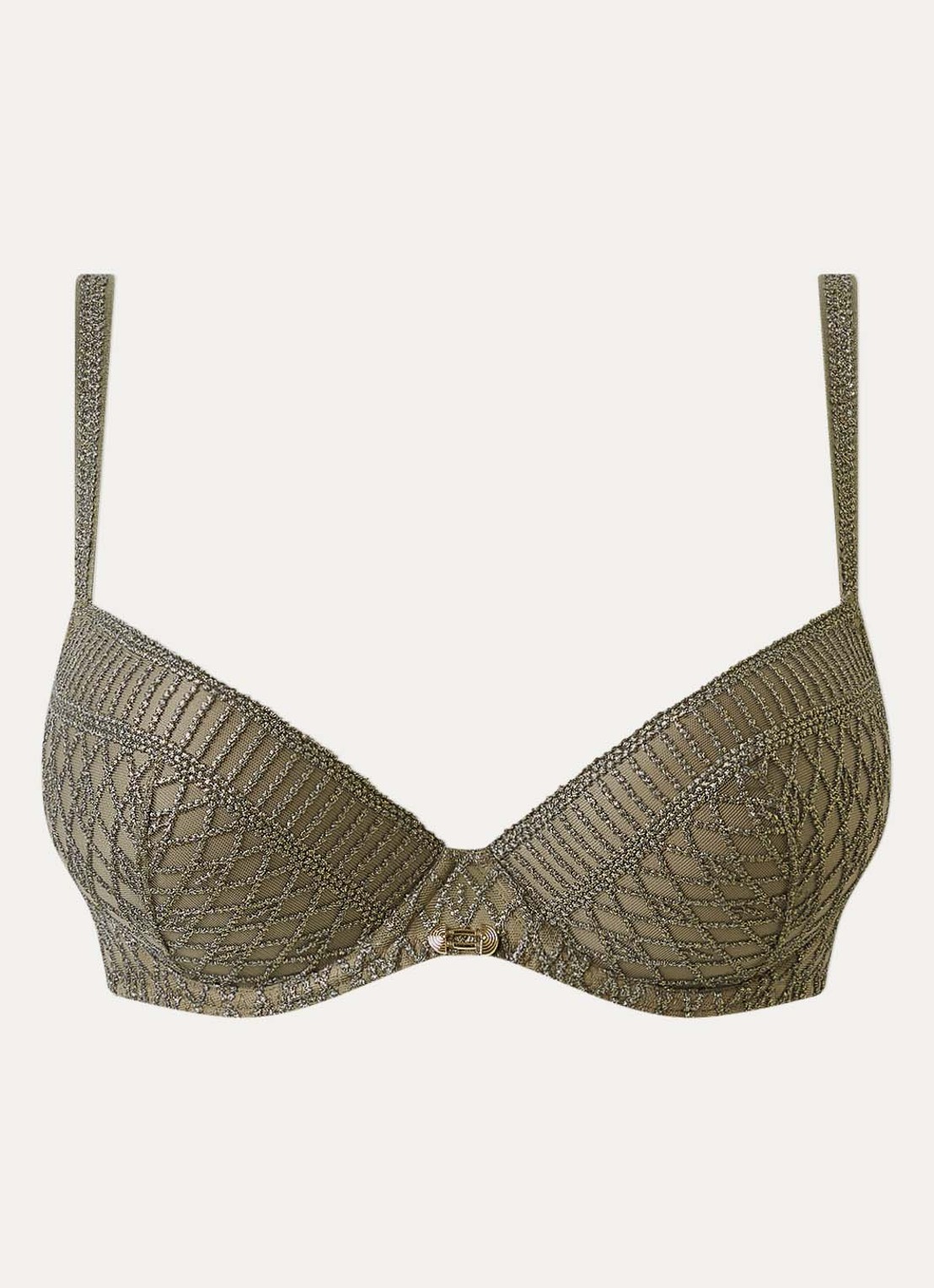 Aubade Stardust Dream push-up bh met lurex - voorkant 3 mosgroen