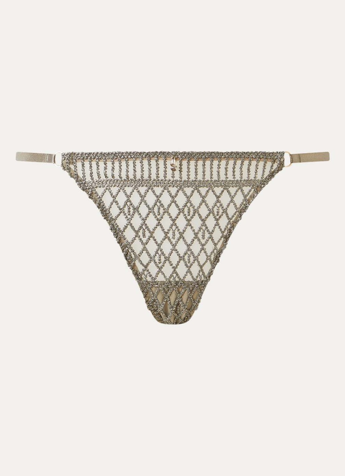 Aubade Stardust Dream string van mesh met lurex - voorkant 4 groen