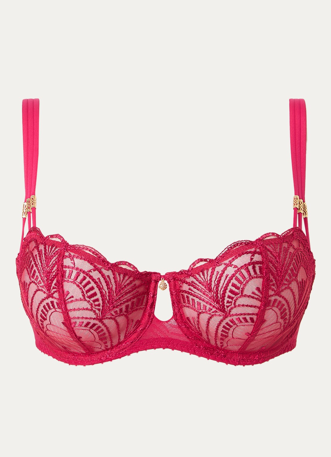 Aubade Vibes beugel bh met borduring - voorkant 4 cranberryrood