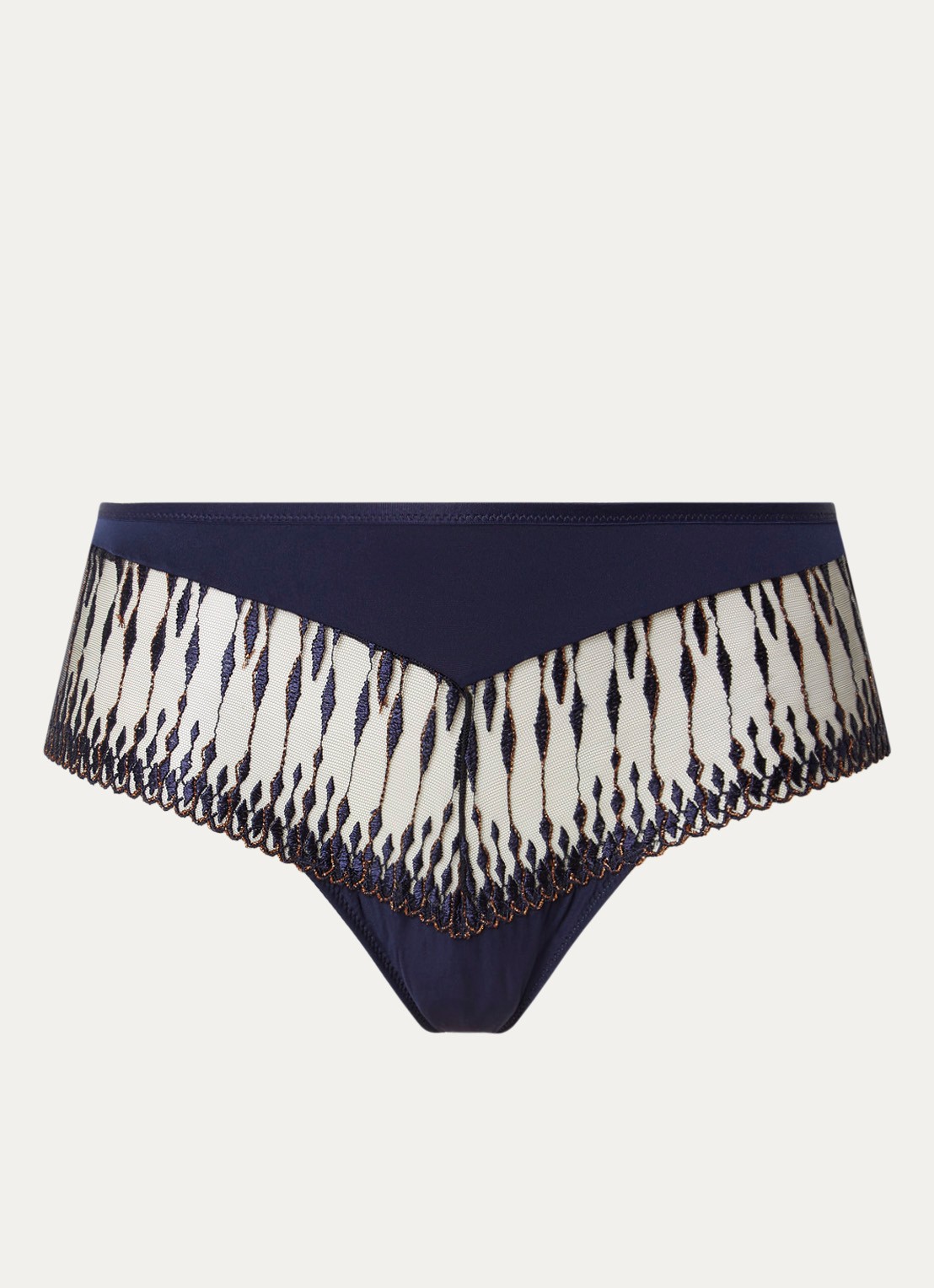 Aubade Voodoo Kiss shorty van mesh - voorkant donkerblauw