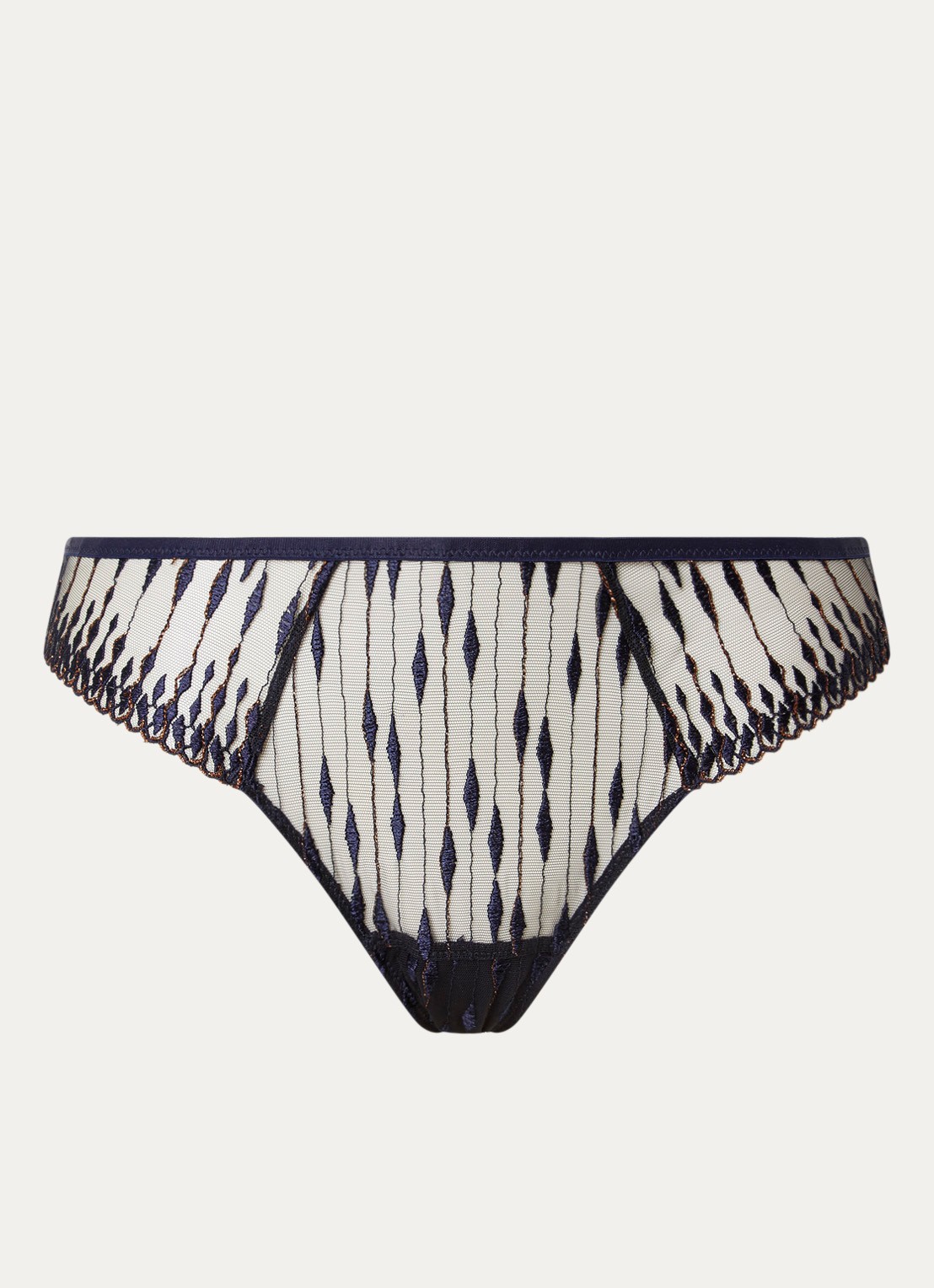 Aubade Voodoo Kiss shorty van mesh - voorkant donkerblauw