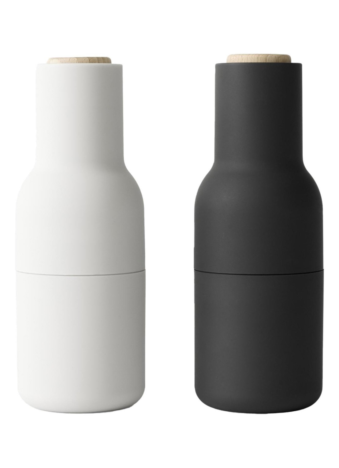 Audo Copenhagen Bottle Grinder peper- en zoutmolen - voorkant zwart