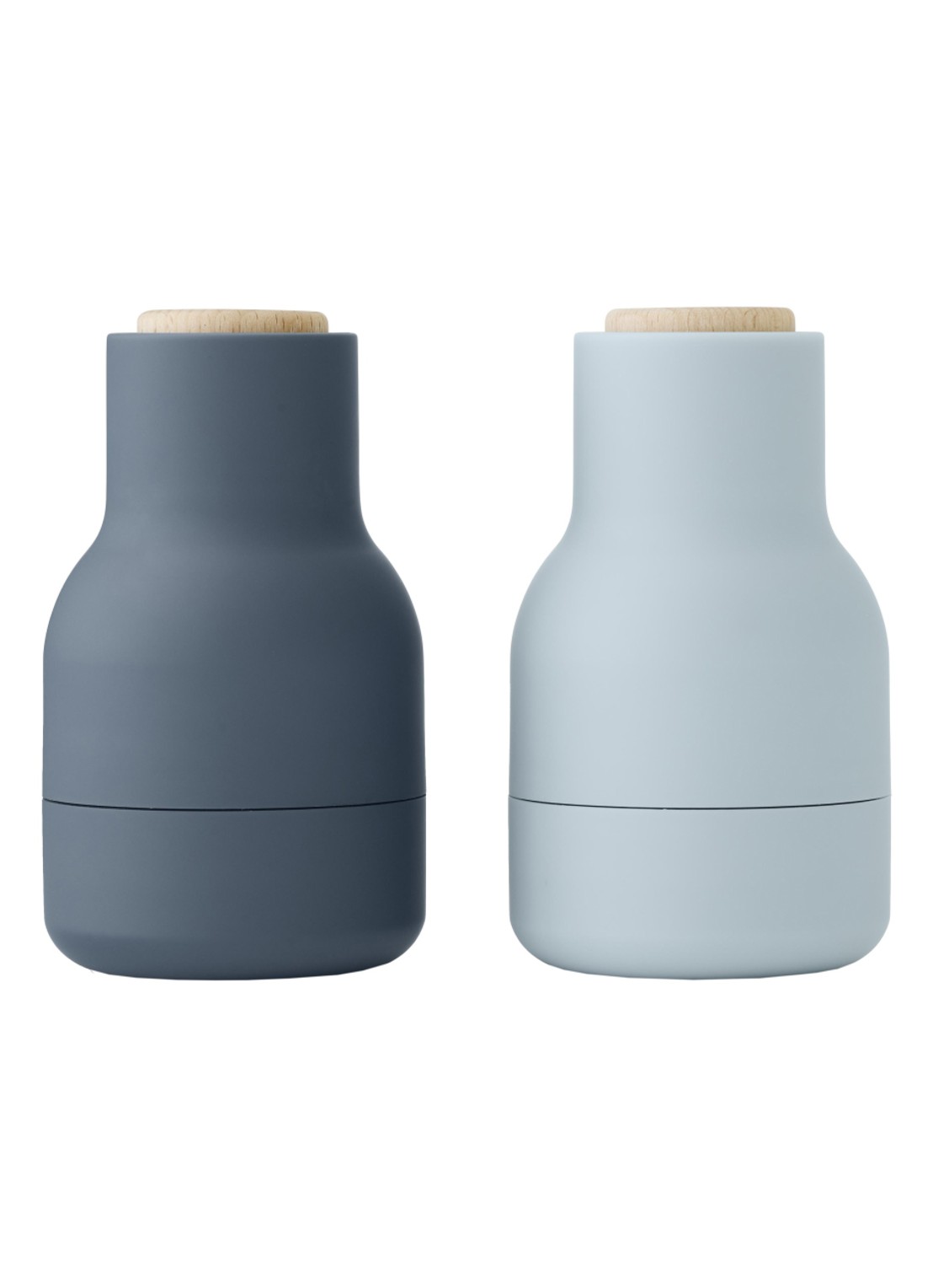 Audo Copenhagen Bottle Grinder Small peper- en zoutmolen set van 2  - voorkant blauw