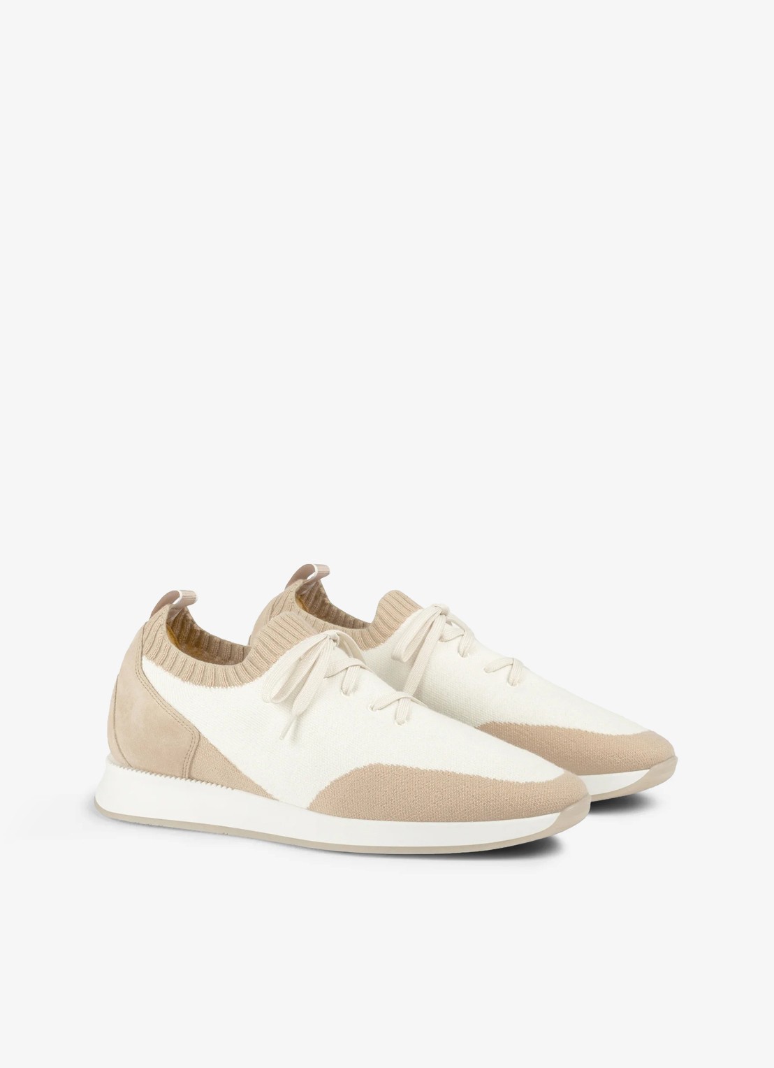Aurélien Active Knit 2.0 sneaker met gebreid bovenwerk van wol - voorkant 2 light beige-271 / beige