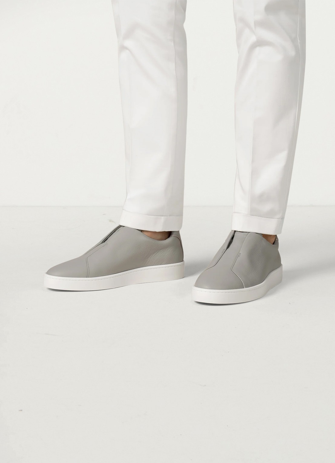 Aurélien AUR3 sneaker van kalfsleer - voorkant 6 light grey-50 / grijs