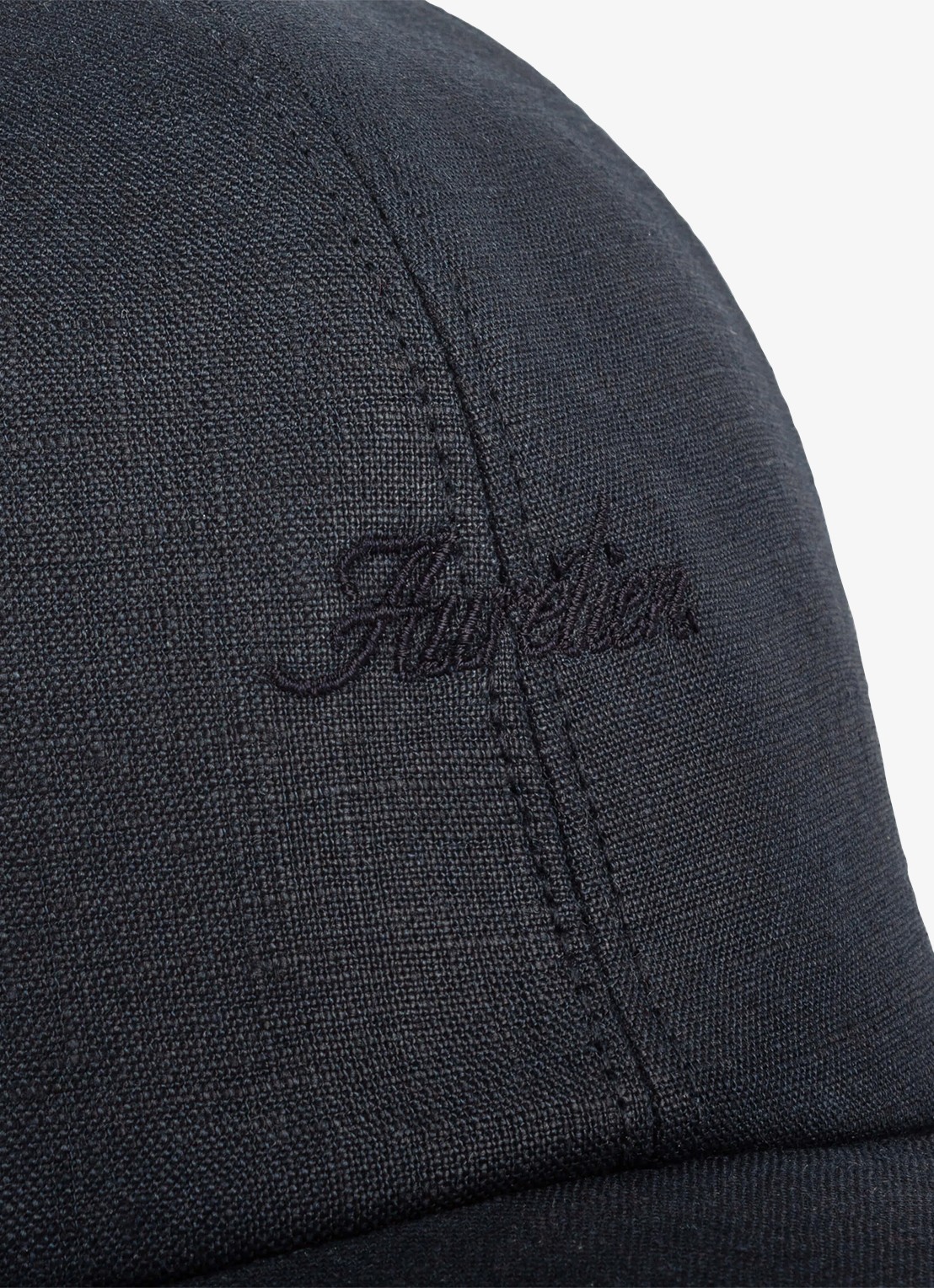 Aurélien Baseball pet van linnen - detail navy-410 / blauw
