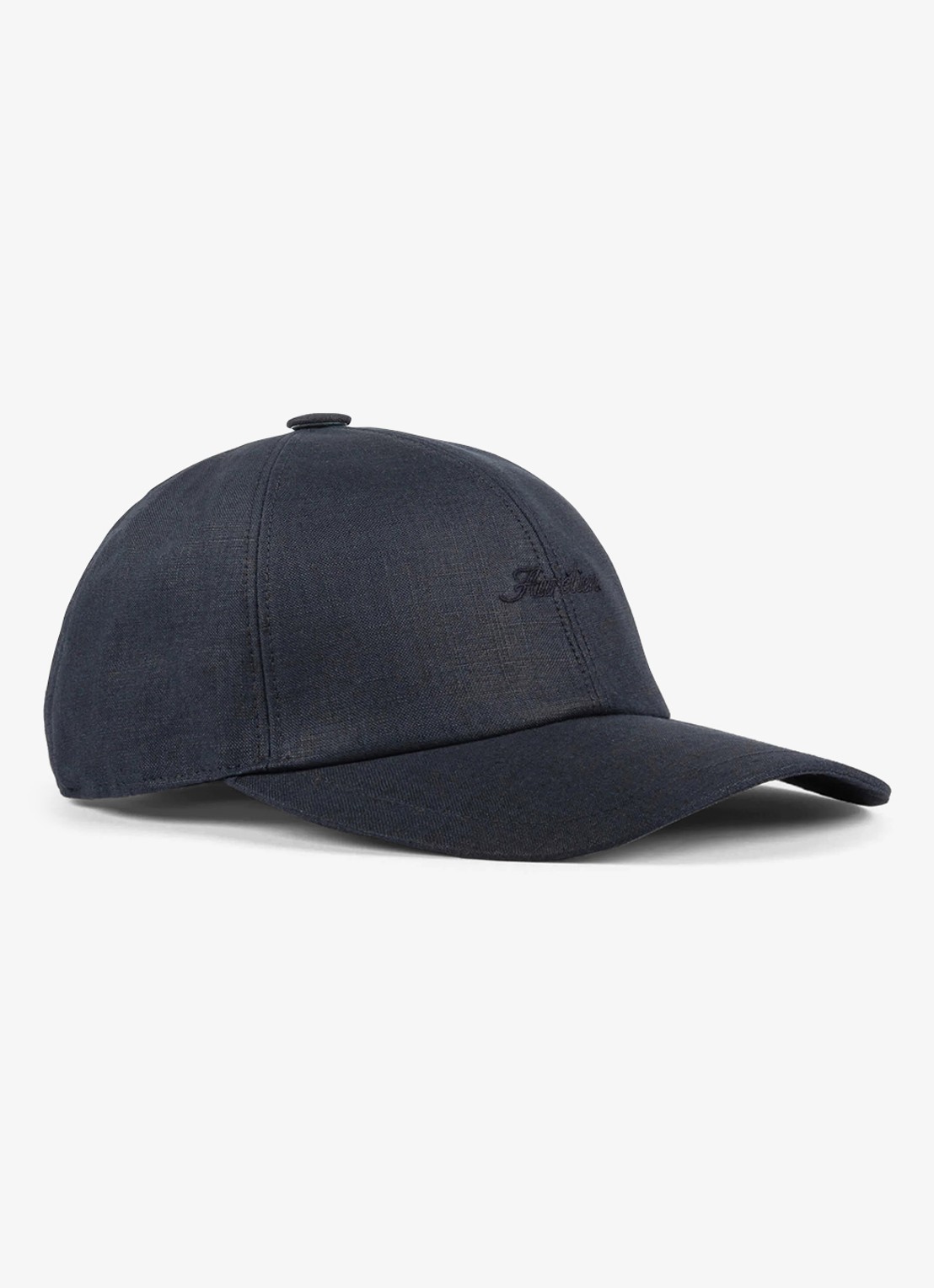 Aurélien Baseball pet van linnen - voorkant 2 navy-410 / blauw