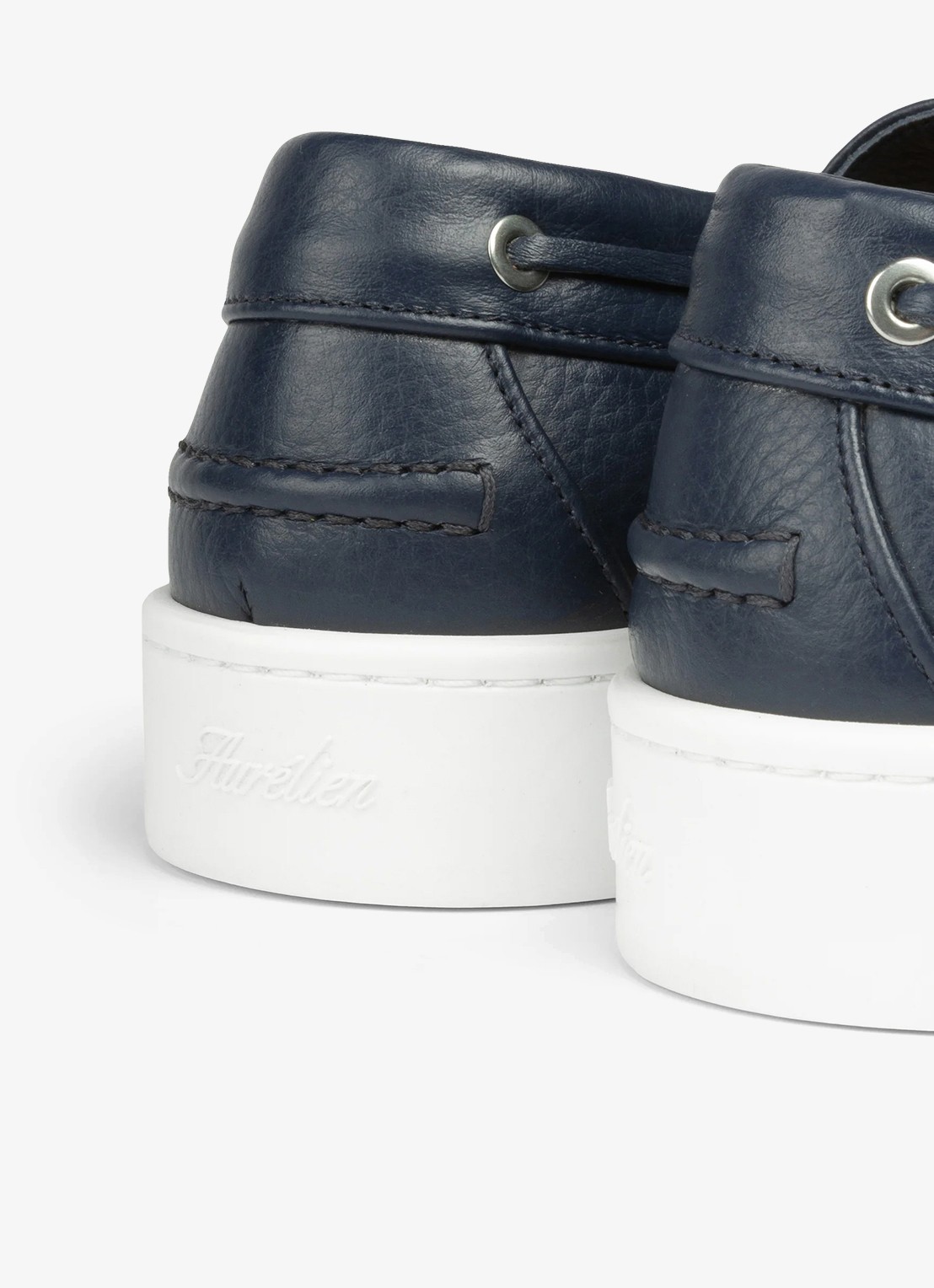 Aurélien Boat sneaker van kalfsleer - achterkant navy-410 / blauw