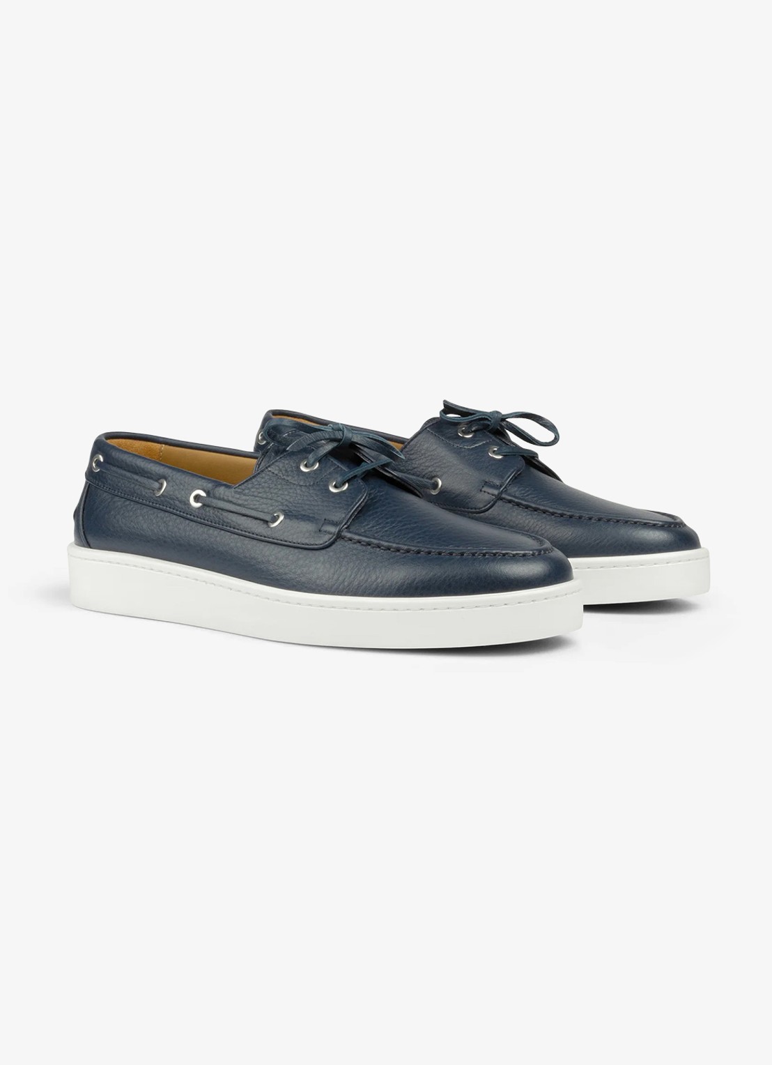 Aurélien Boat sneaker van kalfsleer - detail 2 navy-410 / blauw