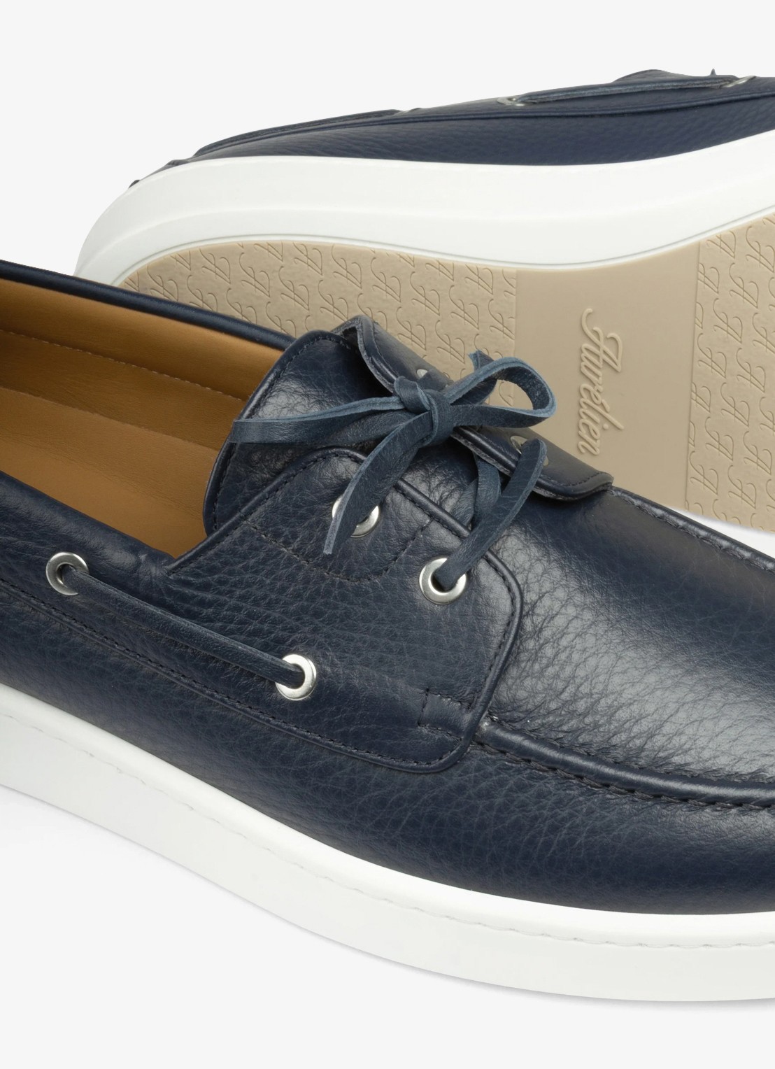 Aurélien Boat sneaker van kalfsleer - detail 4 navy-410