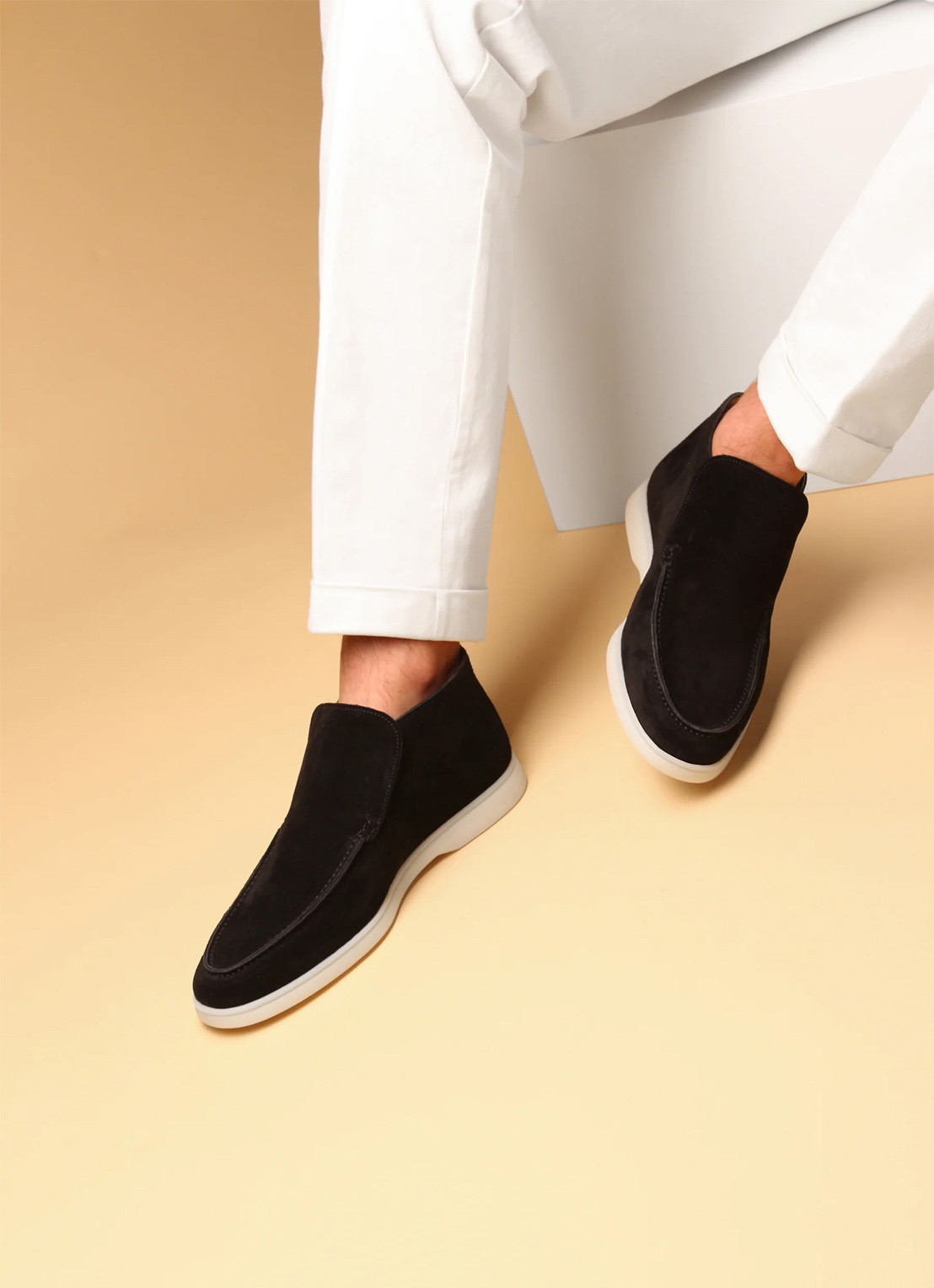 Aurélien City loafer van suède - voorkant 3 black-1 / zwart