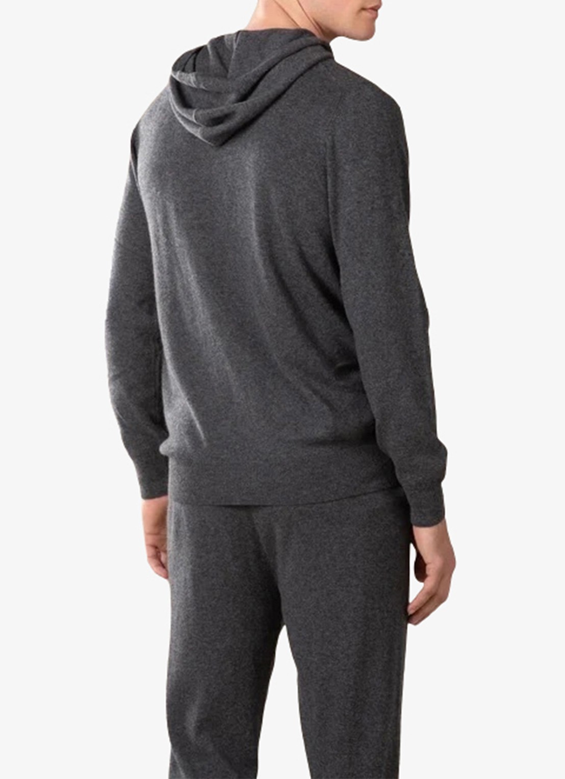 Aurélien Fijngebreid vest met capuchon - achterkant 3 dark grey-21