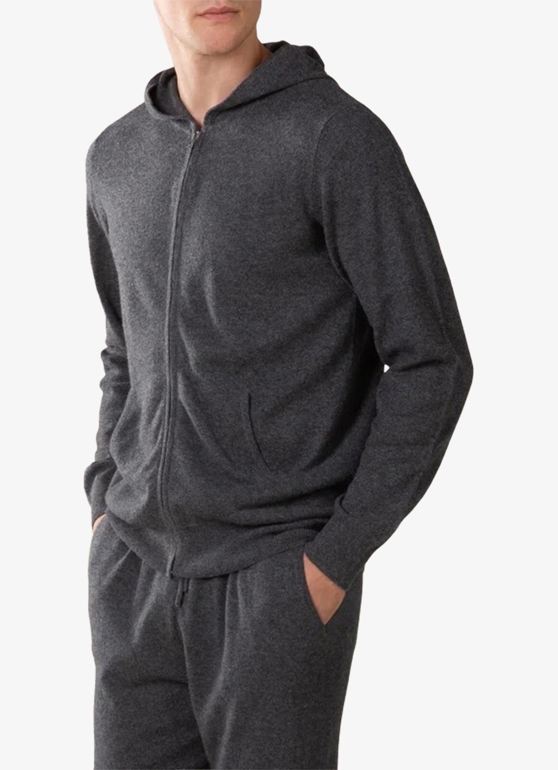 Aurélien Fijngebreid vest met capuchon - detail 4 dark grey-21