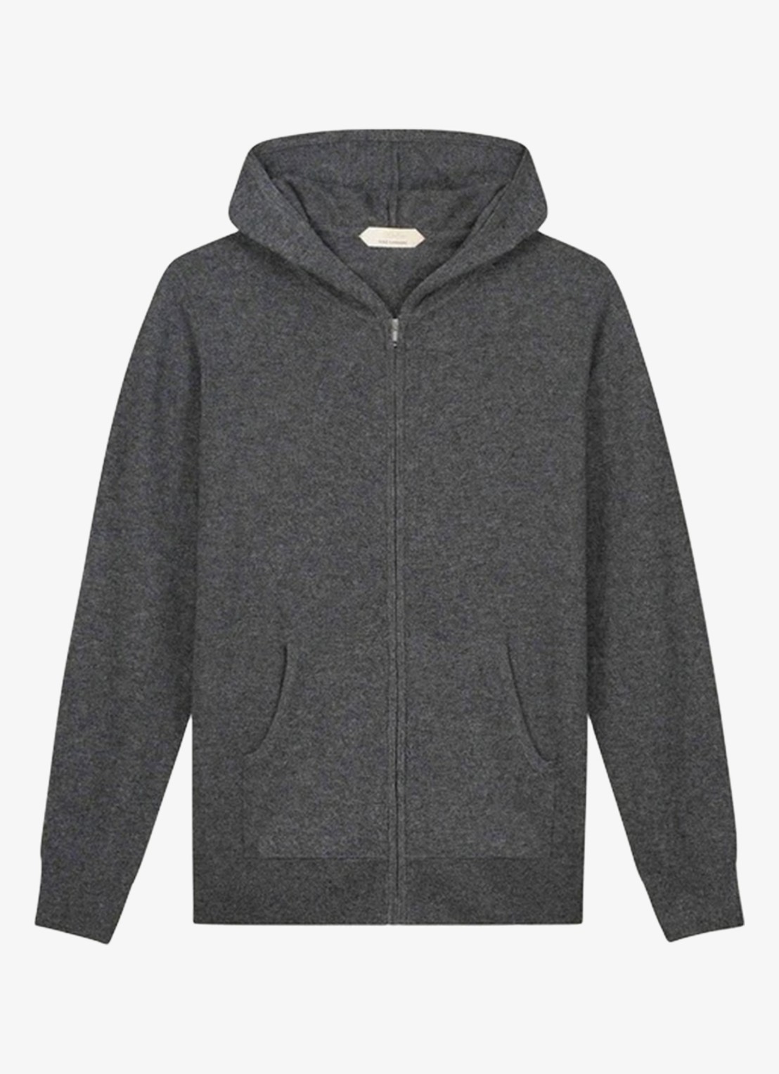 Aurélien Fijngebreid vest met capuchon - voorkant dark grey-21
