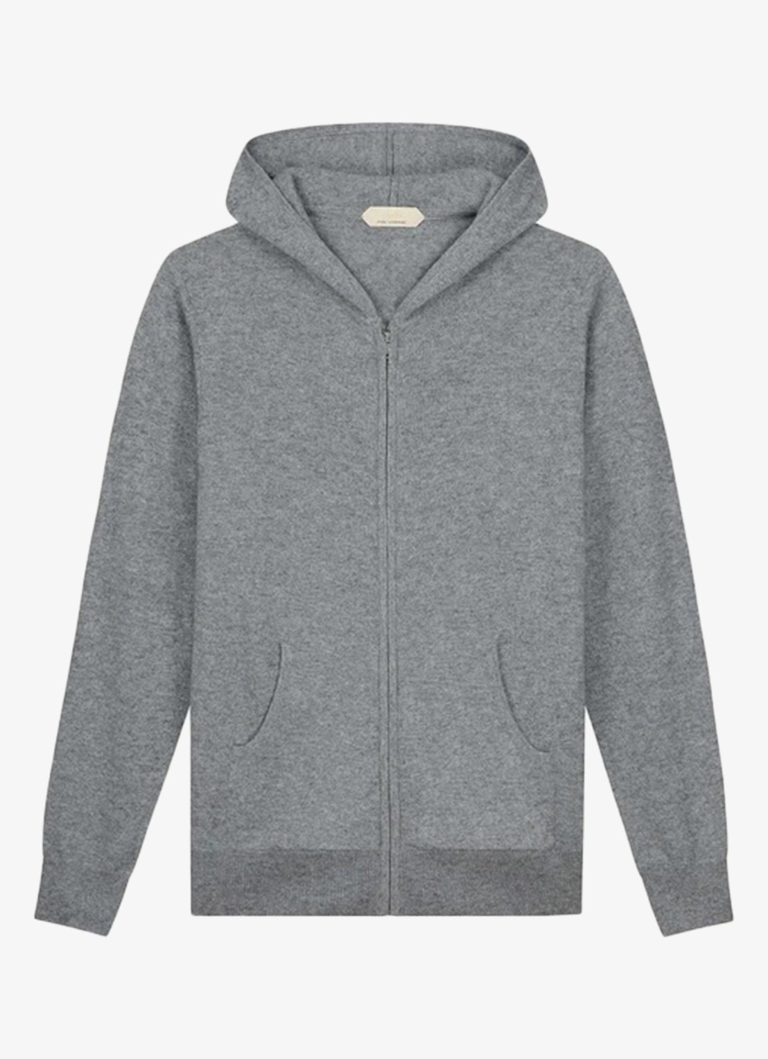 Aurélien Fijngebreid vest met capuchon - voorkant 3 light grey-50