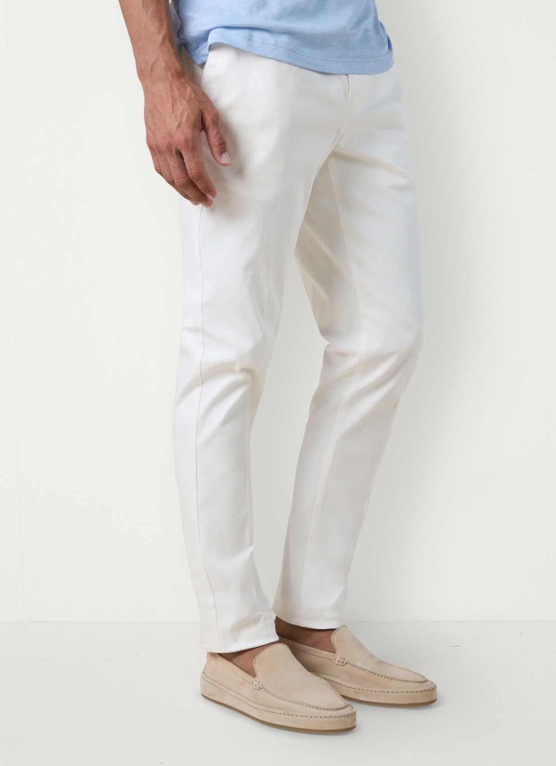Aurélien Metropolitan straight fit pantalon met steekzakken - detail ivory-120