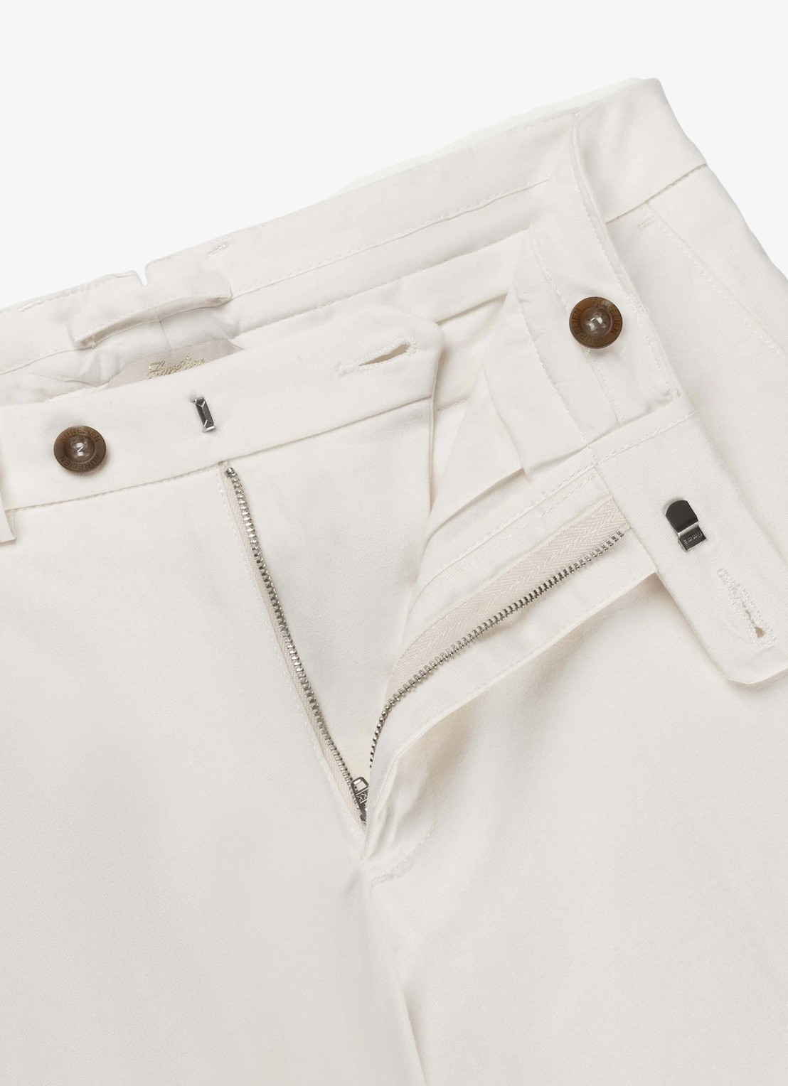 Aurélien Metropolitan straight fit pantalon met steekzakken - detail 2 ivory-120