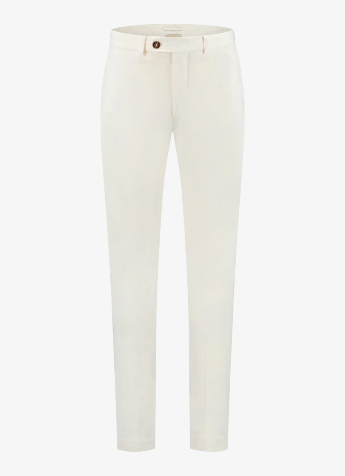 Aurélien Metropolitan straight fit pantalon met steekzakken - voorkant 4 ivory-120
