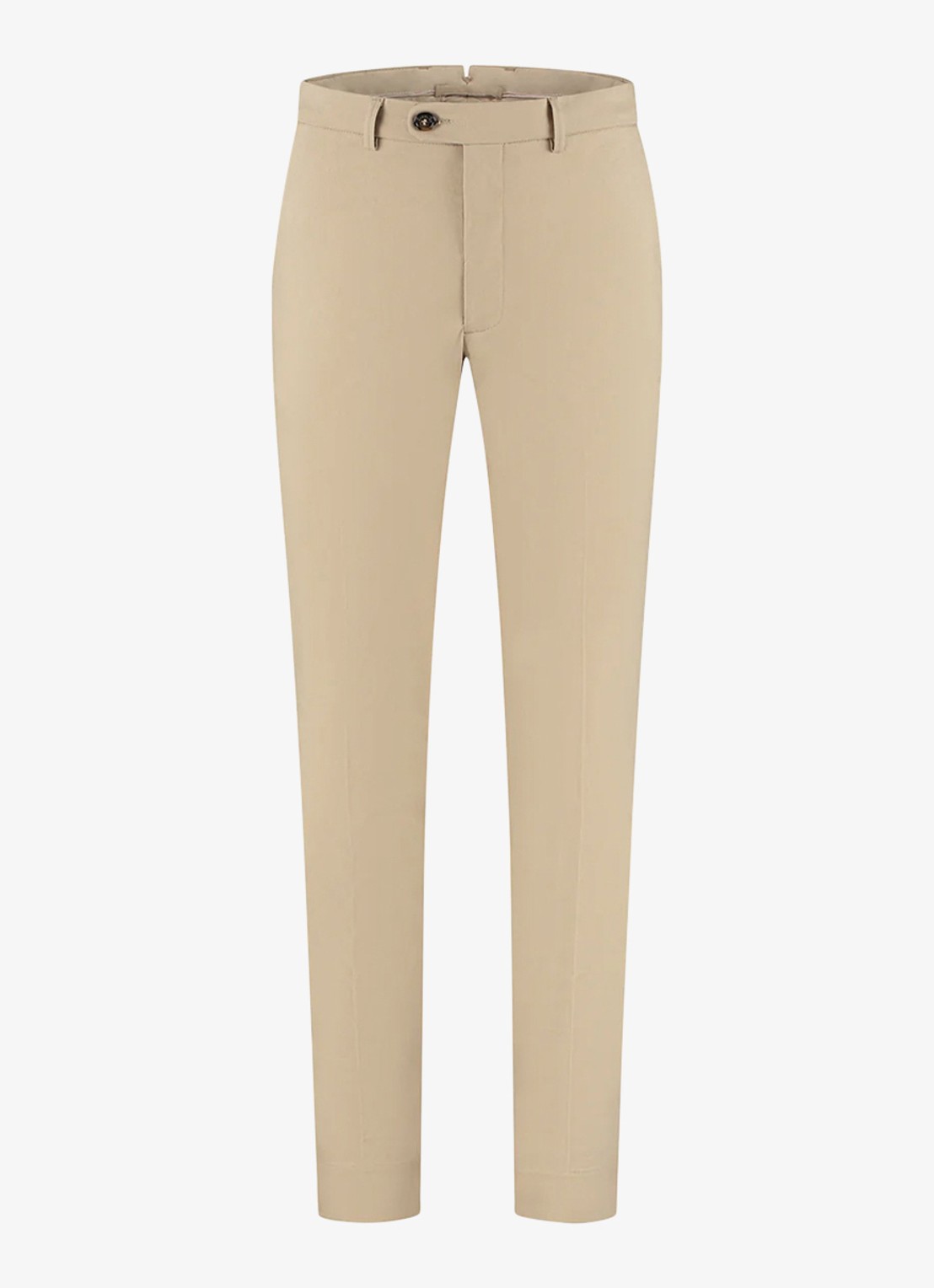 Aurélien Metropolitan straight fit pantalon met steekzakken - voorkant 4 dark beige-251