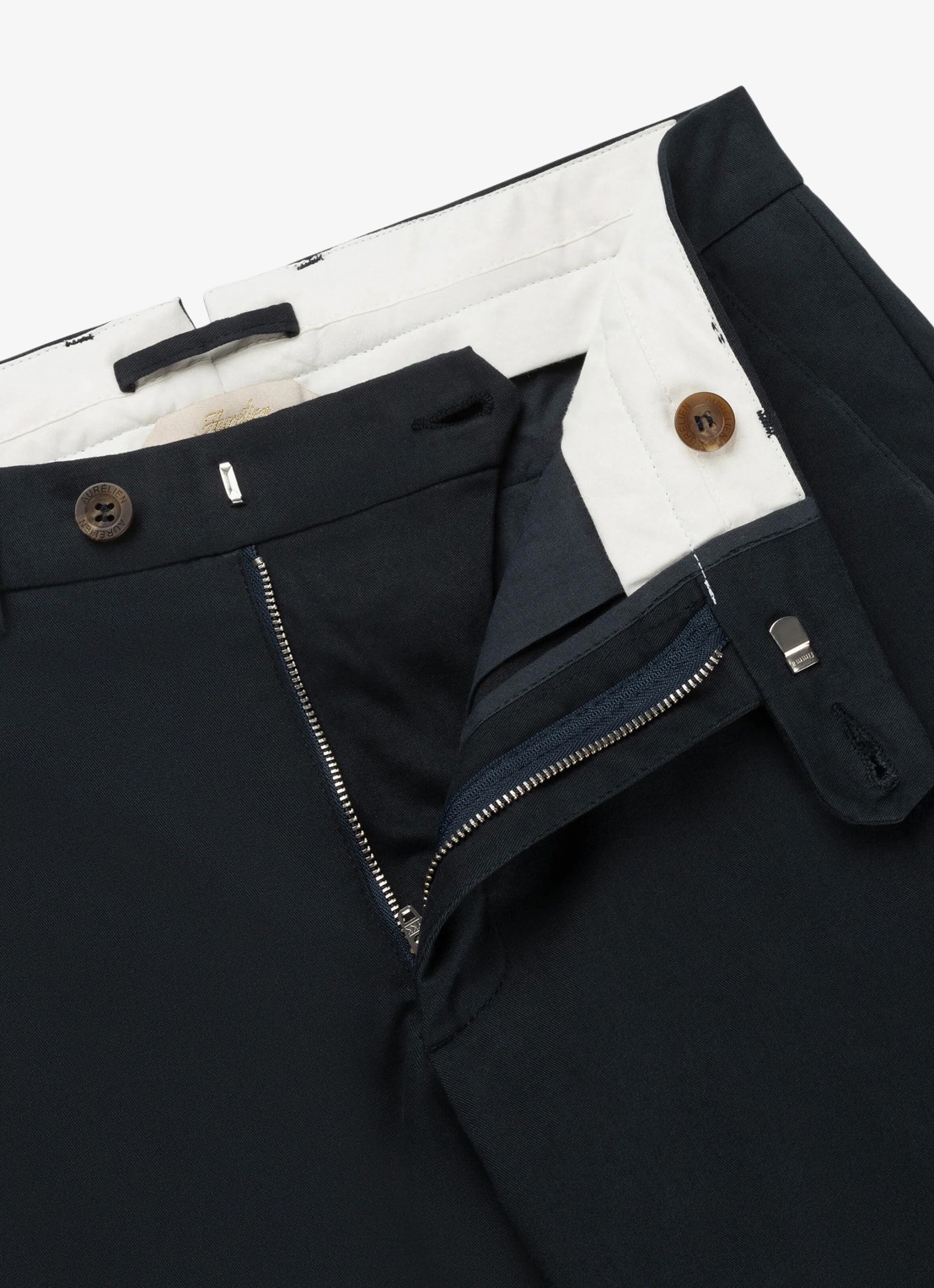 Aurélien Metropolitan straight fit pantalon met steekzakken - detail 2 navy-410