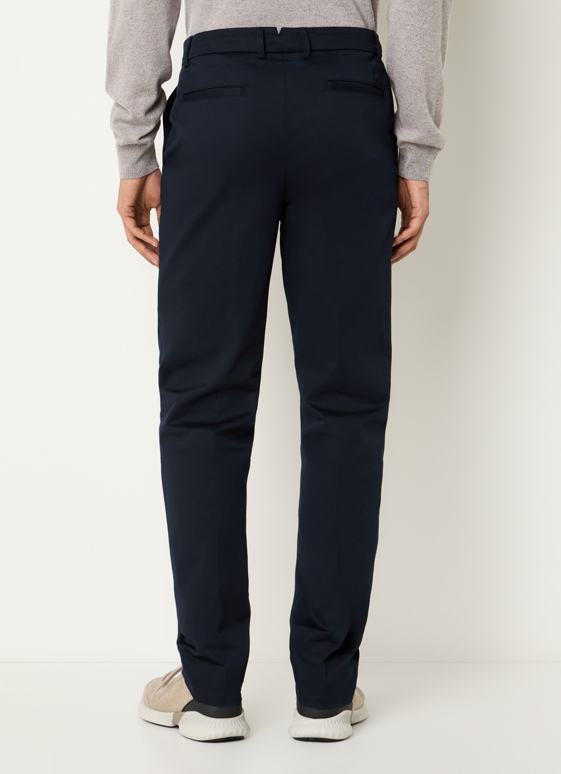 Aurélien Metropolitan straight fit pantalon met steekzakken - achterkant 7 navy-410