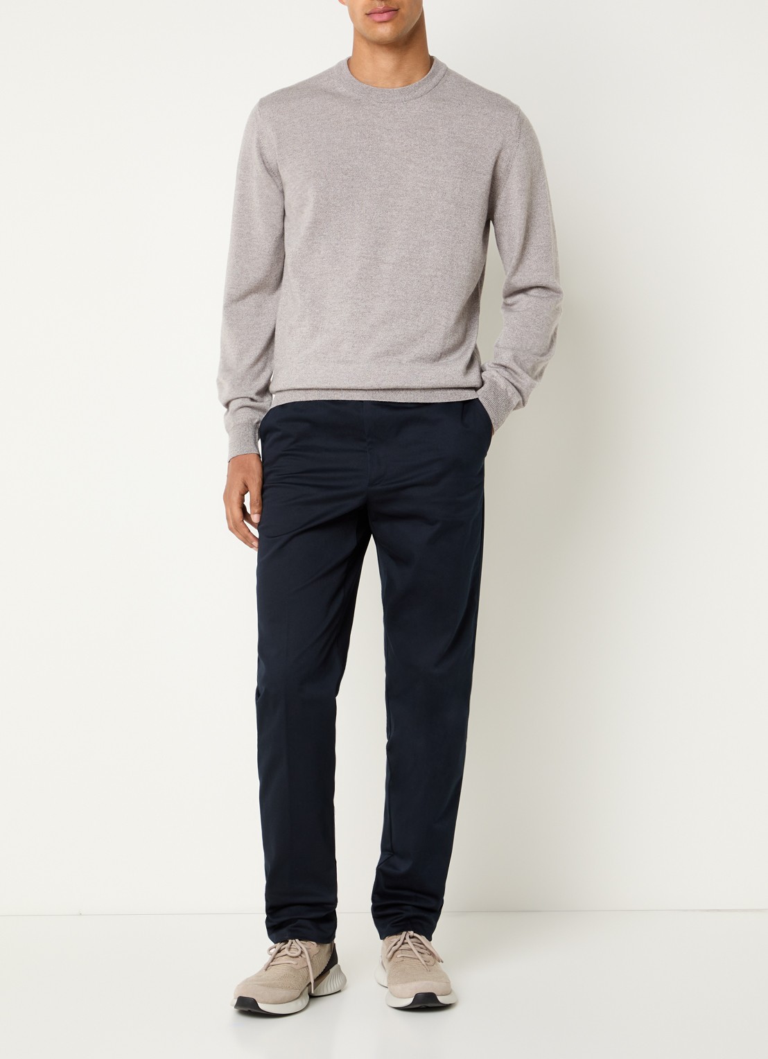 Aurélien Metropolitan straight fit pantalon met steekzakken - voorkant 10 navy-410