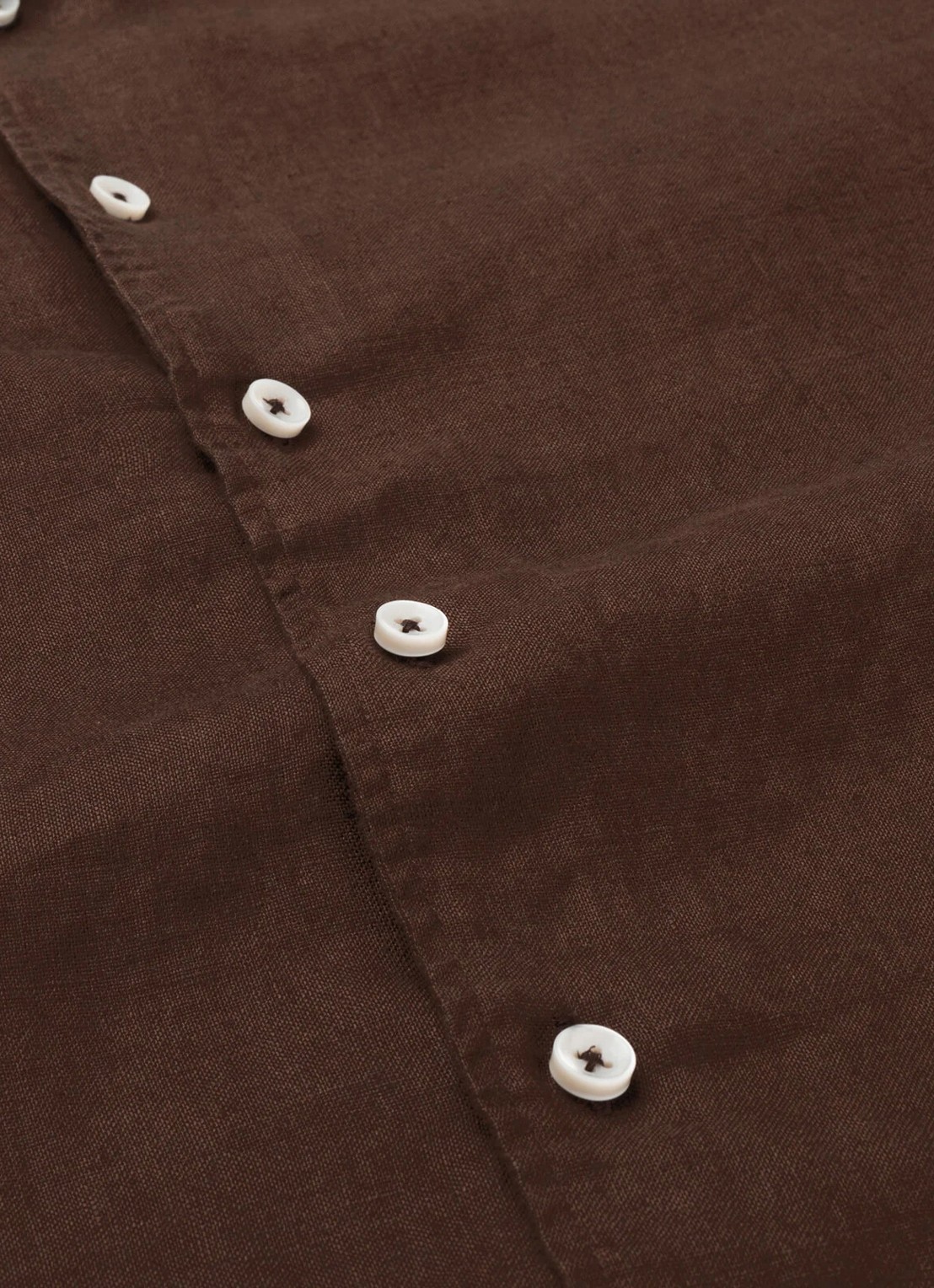 Aurélien Regular fit overhemd van linnen - detail 3 chocolate-201