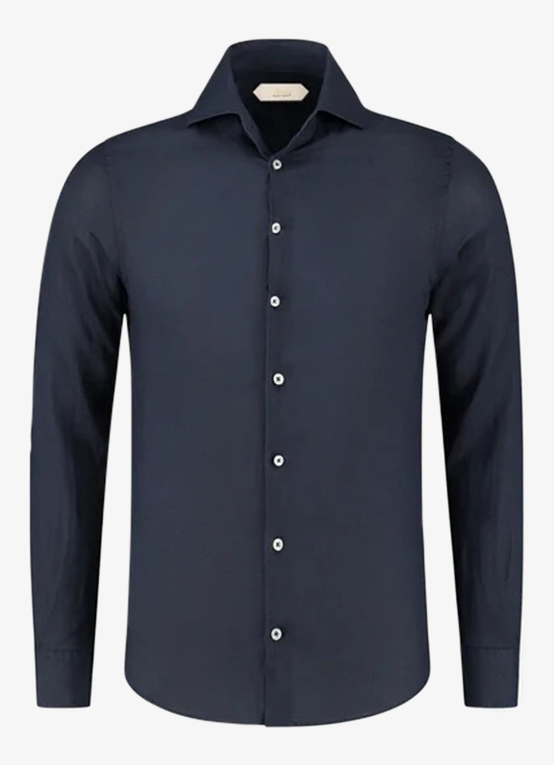 Aurélien Regular fit overhemd van linnen - voorkant navy-410