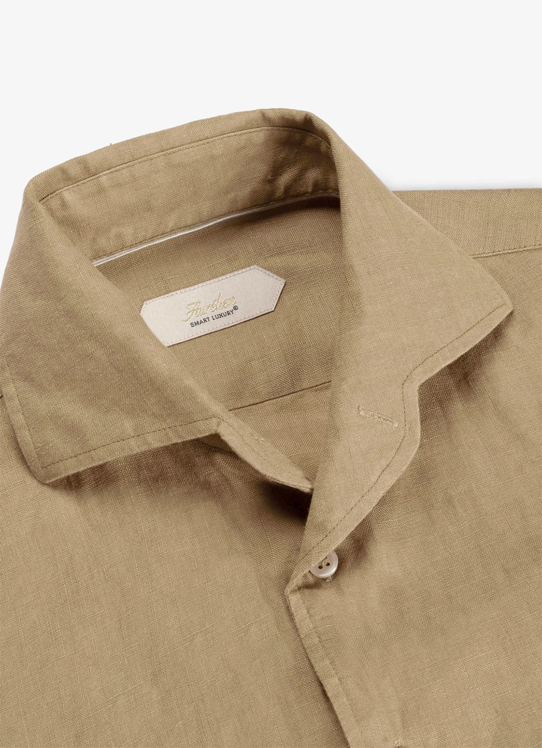Aurélien Regular fit overhemd van linnen - detail 4 dark taupe-901