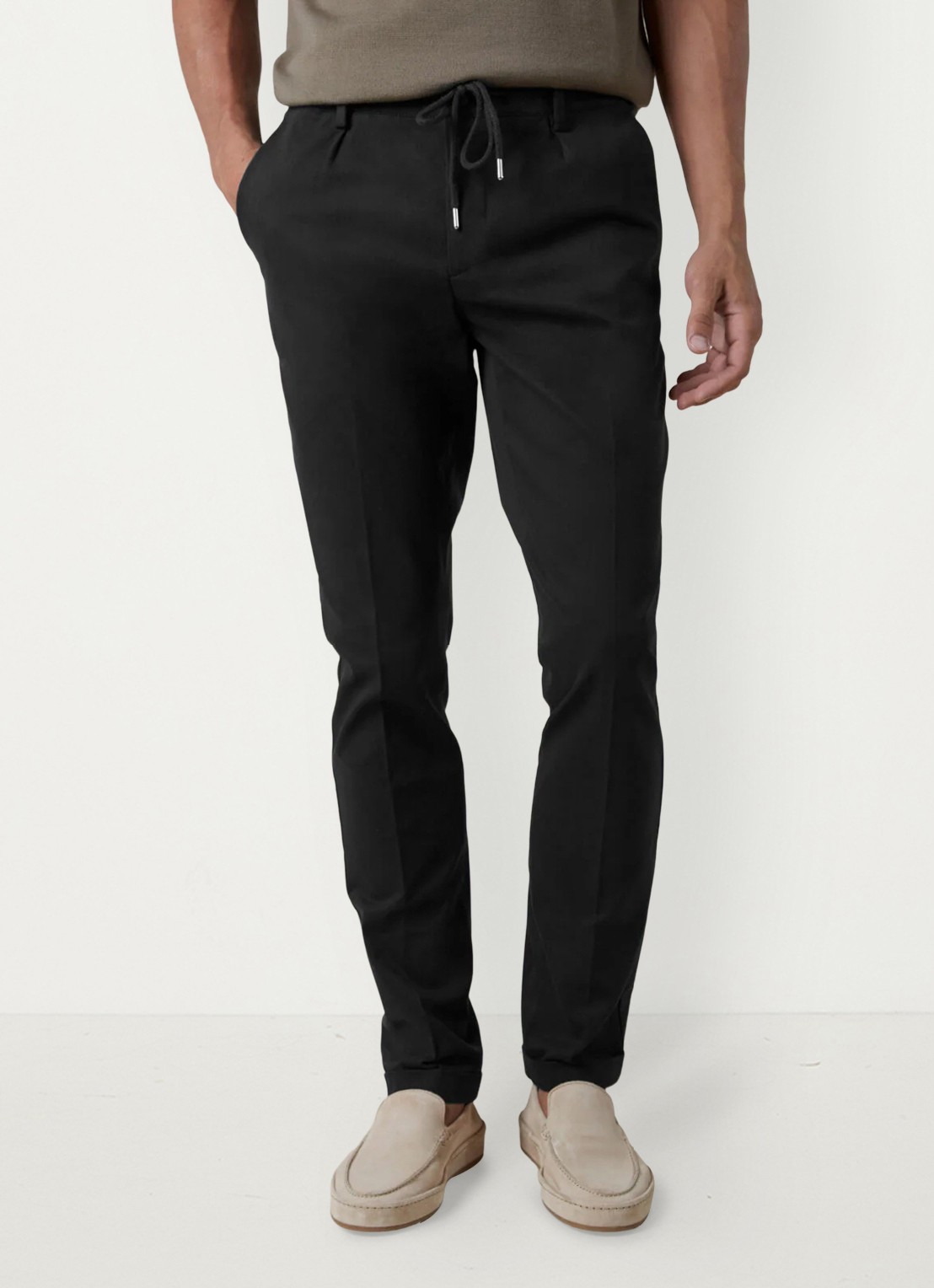 Aurélien Regular fit pantalon met steekzakken - detail 3 black-1