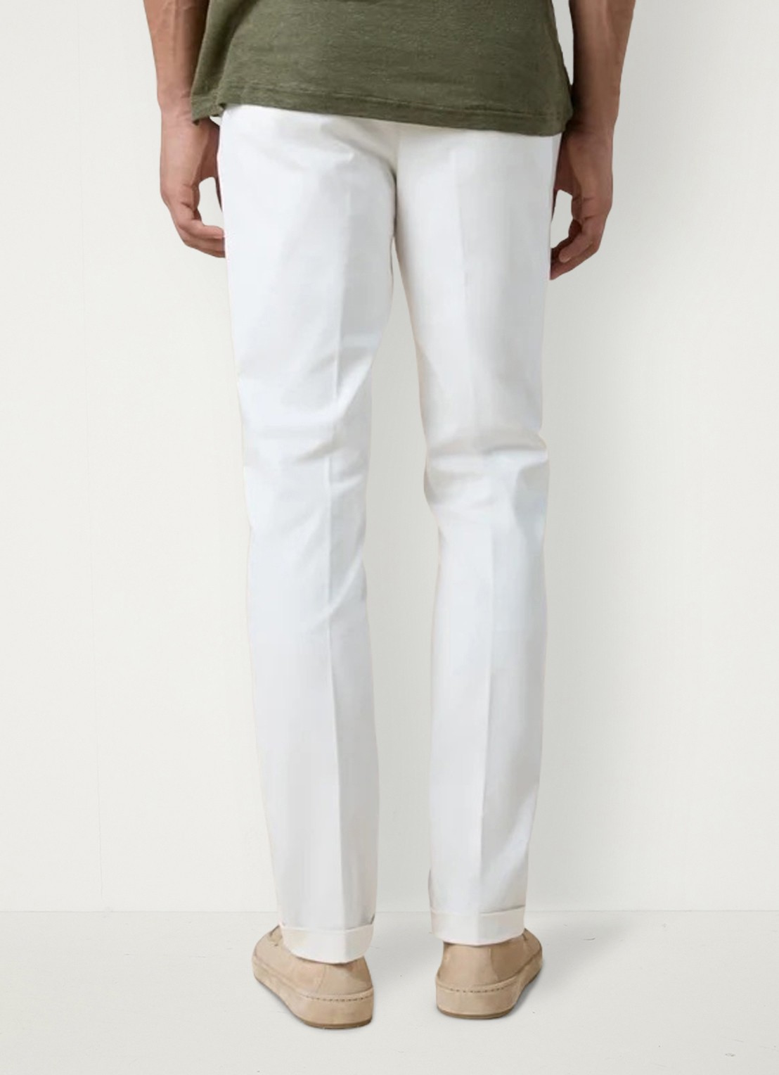 Aurélien Regular fit pantalon met steekzakken - achterkant 3 ivory-120