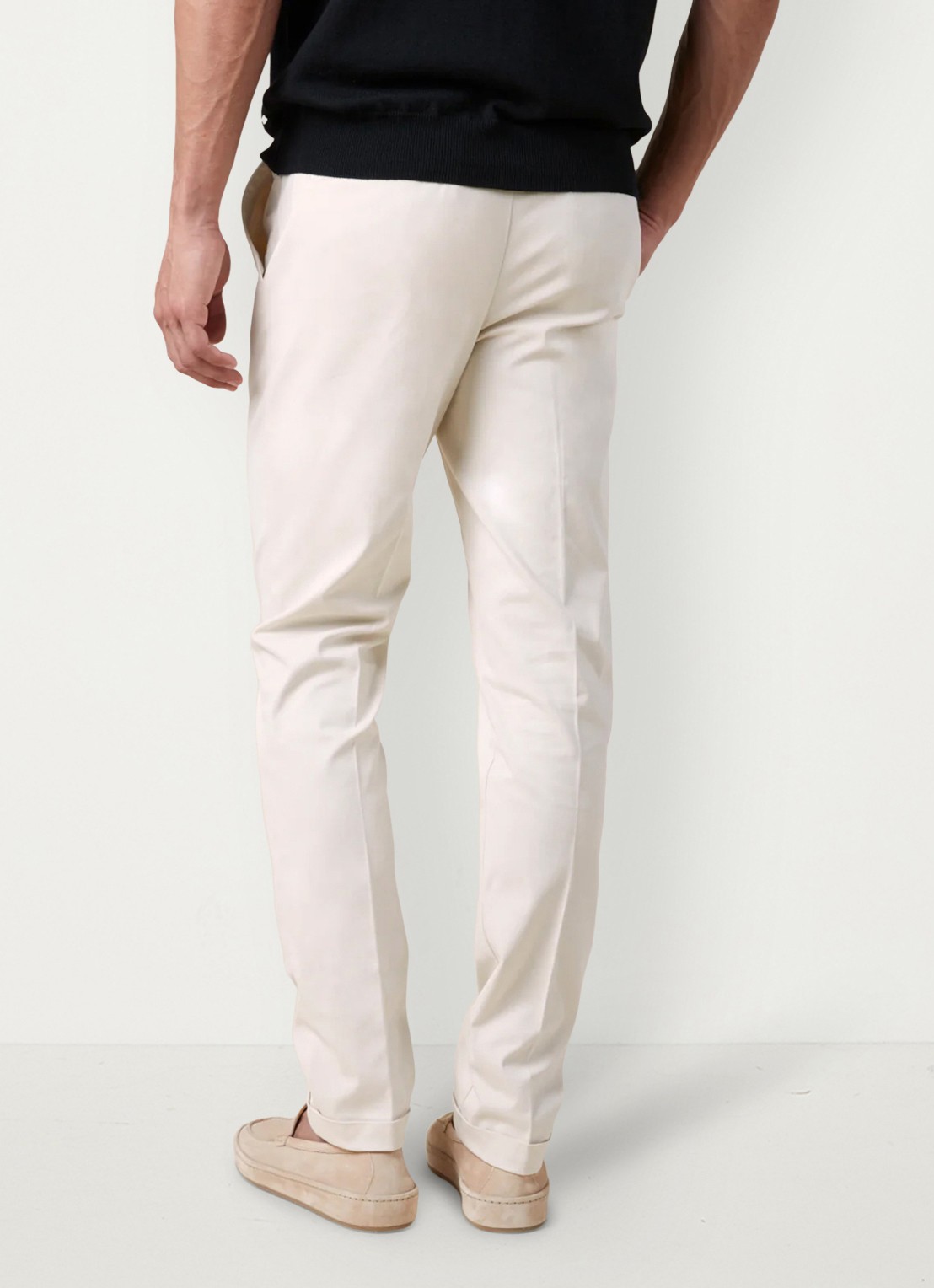 Aurélien Regular fit pantalon met steekzakken - achterkant dark beige-251