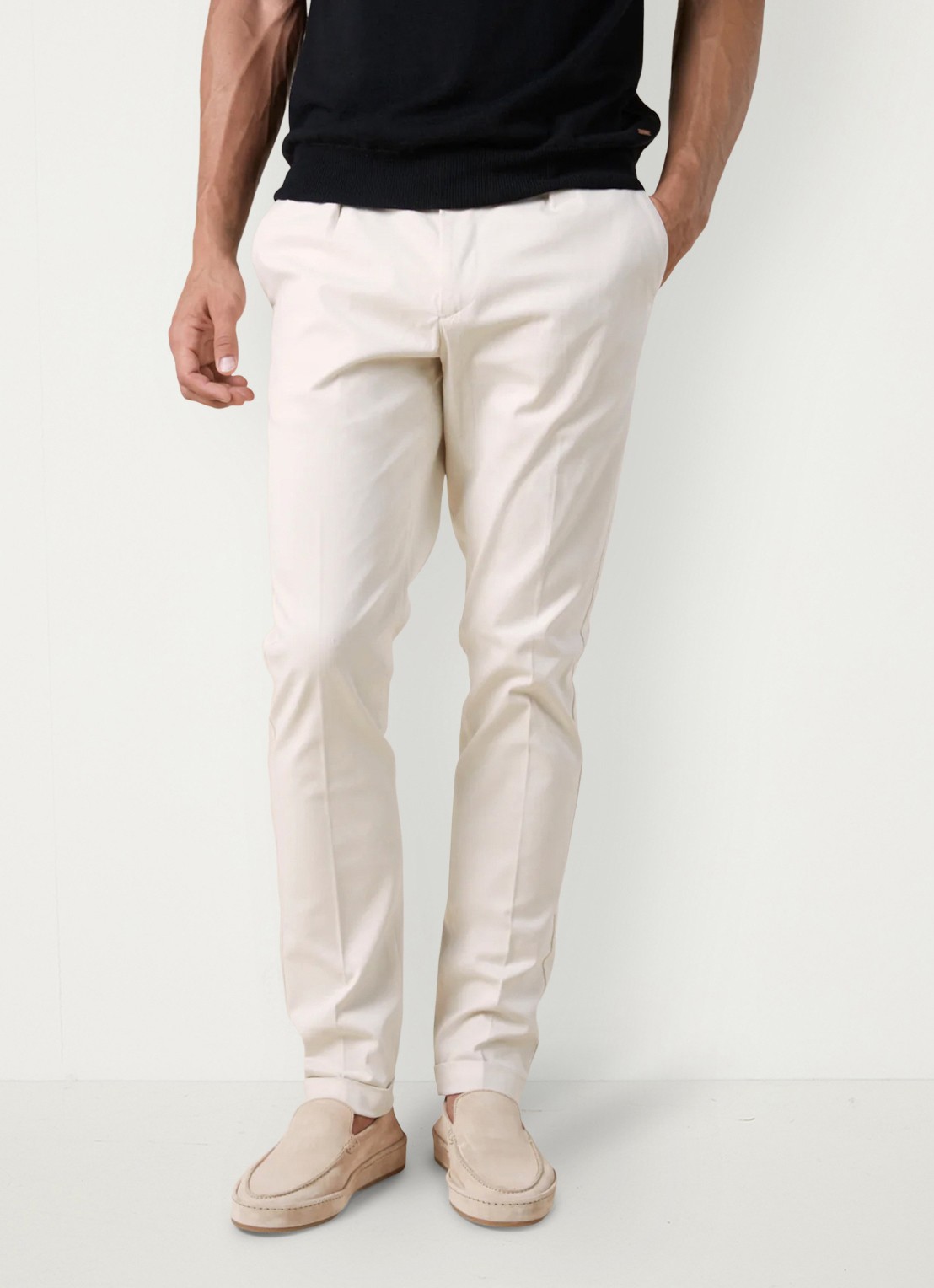Aurélien Regular fit pantalon met steekzakken - detail 4 dark beige-251