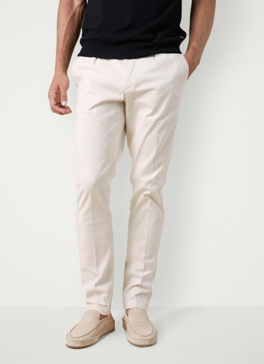 Aurélien Regular fit pantalon met steekzakken - voorkant 11 dark beige-251