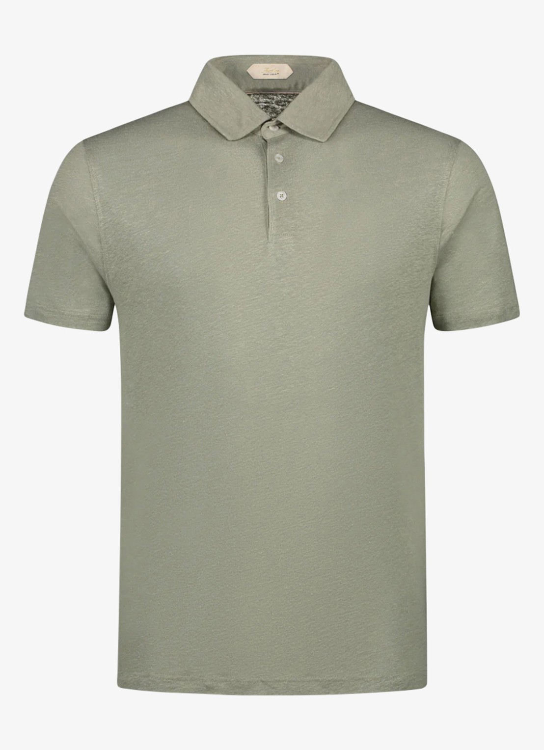 Aurélien Regular fit polo van linnen - voorkant pistache-340 / groen